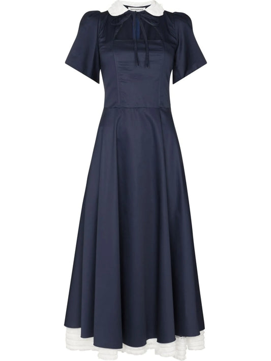 cut-out collared midi dress