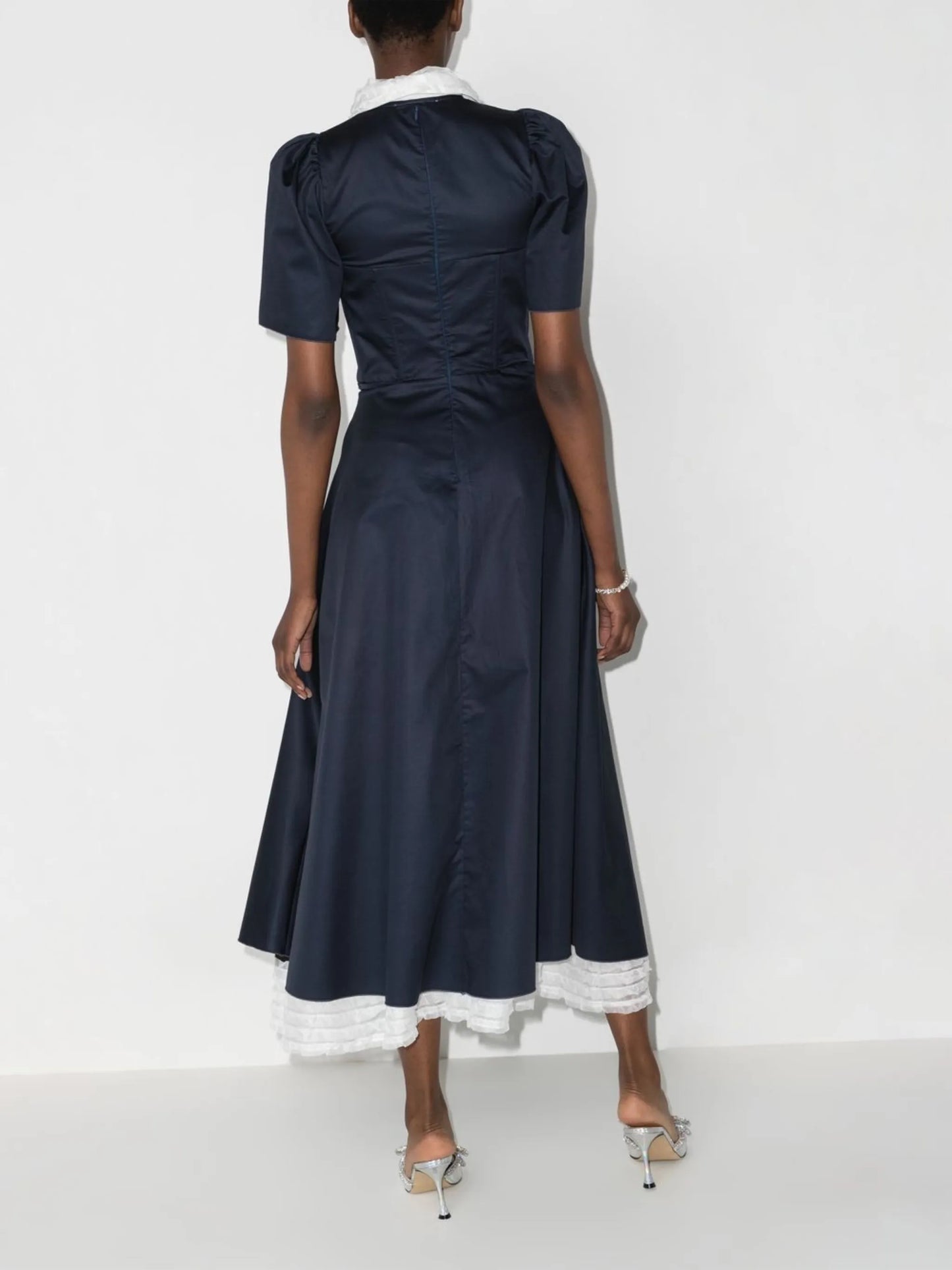 cut-out collared midi dress