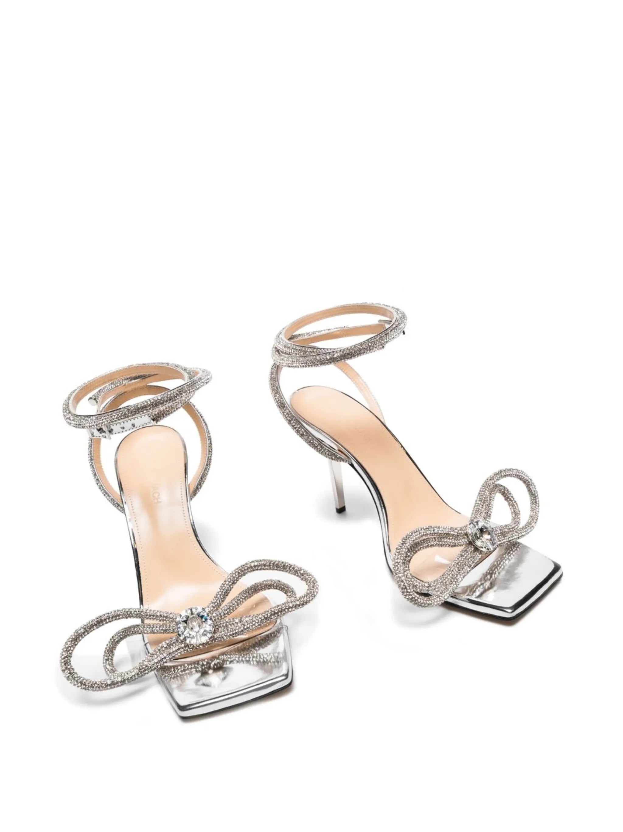 95mm crystal-embellished double-bow sandals