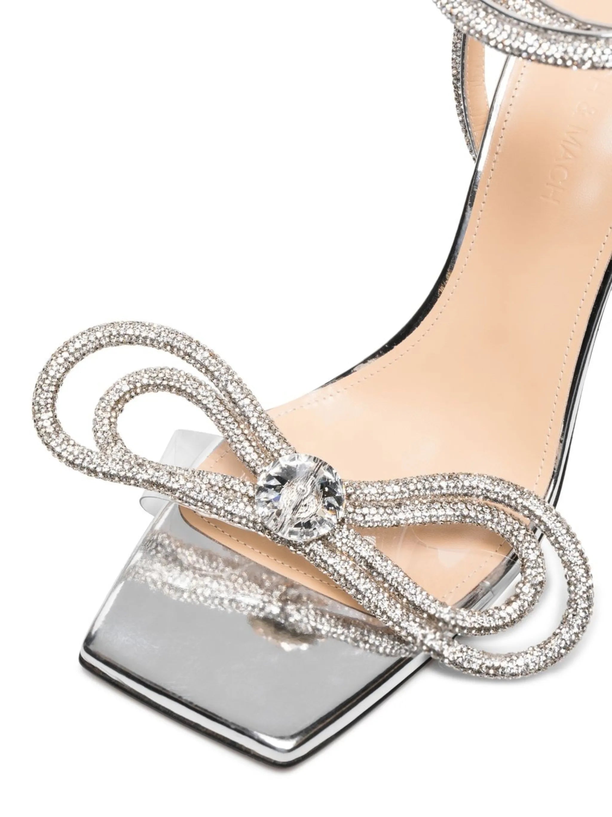 95mm crystal-embellished double-bow sandals