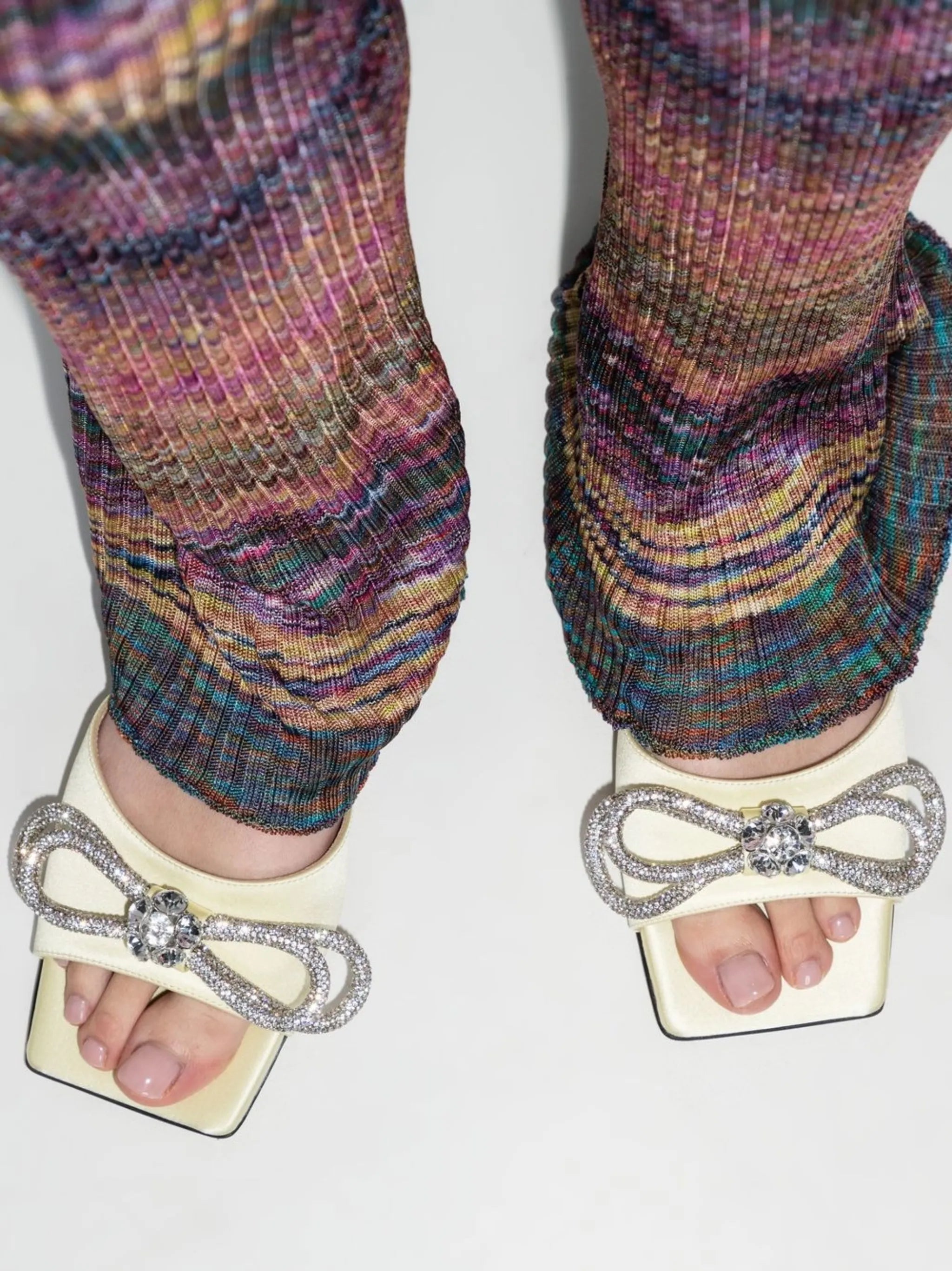 bow-detail square-toe sandals