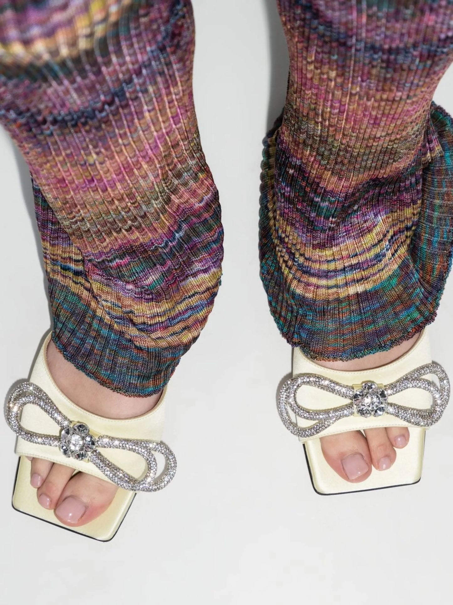 bow-detail square-toe sandals