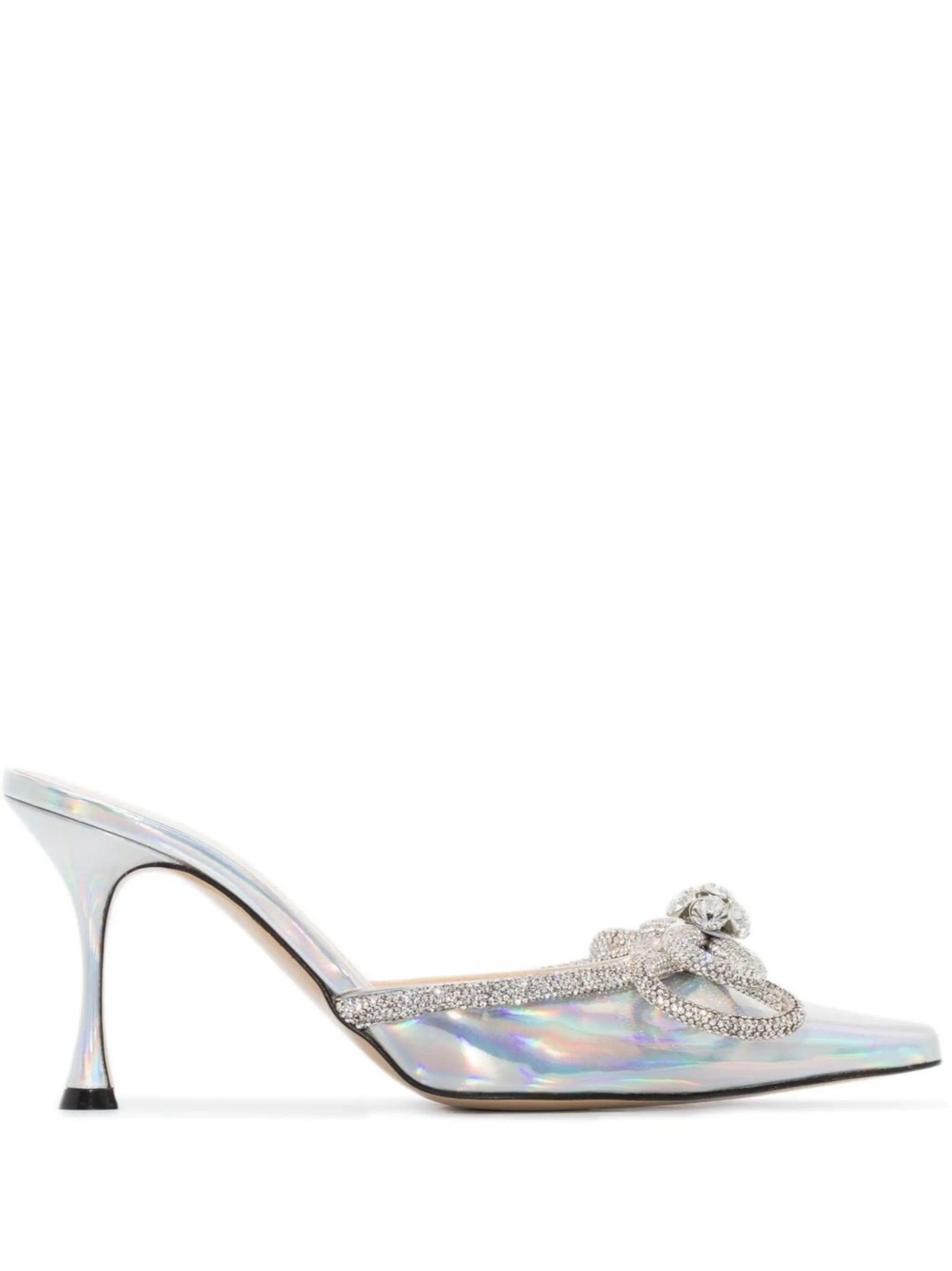 85mm double-bow pointed-toe mules