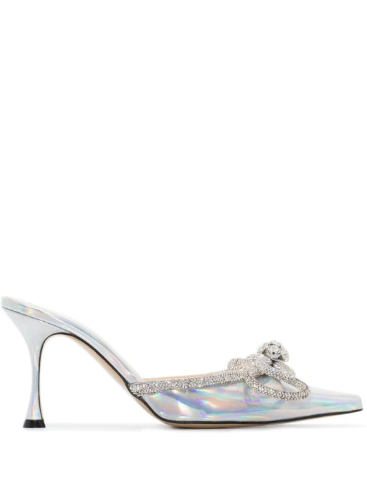 85mm double-bow pointed-toe mules