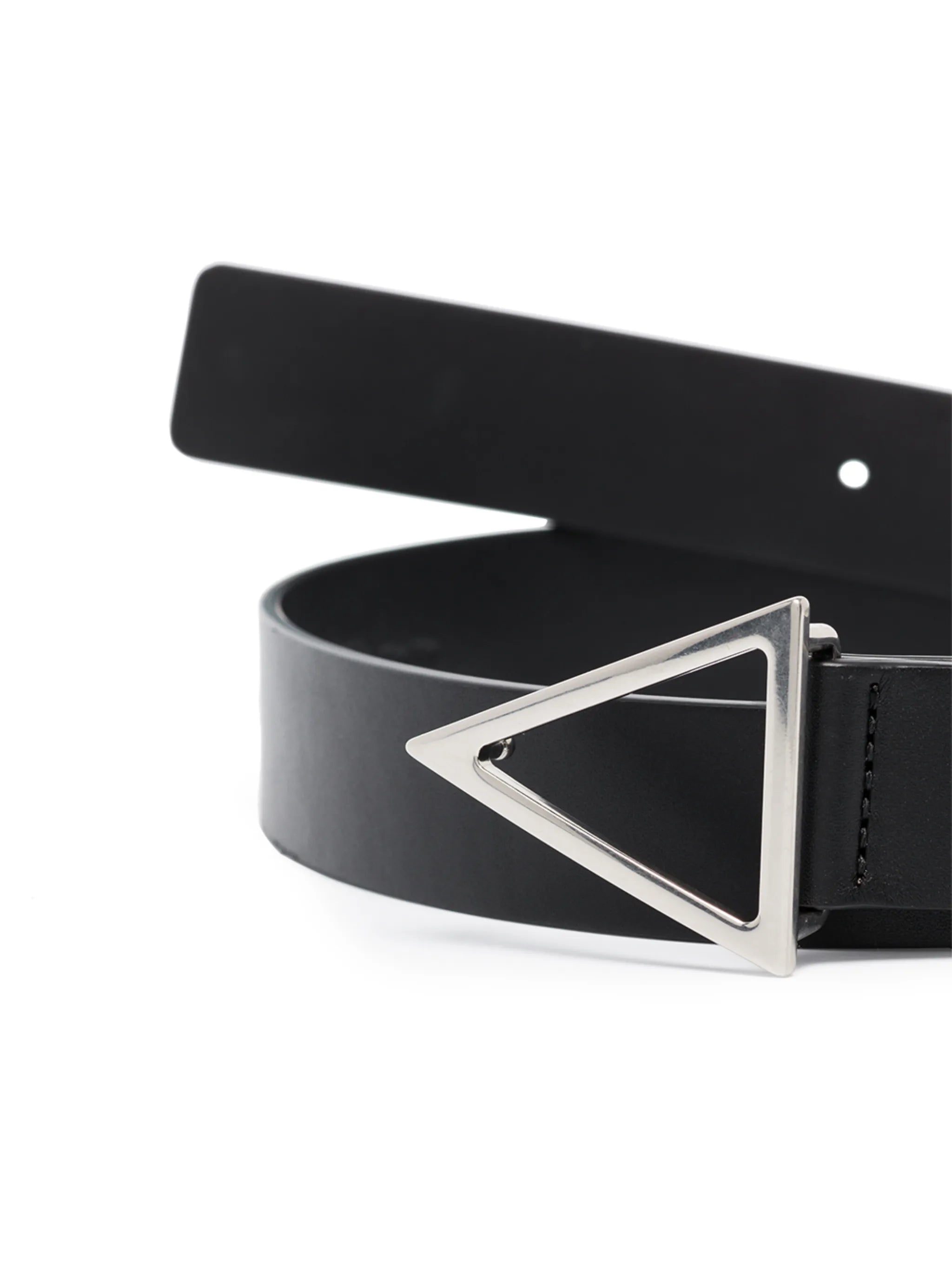 triangle-buckle leather belt