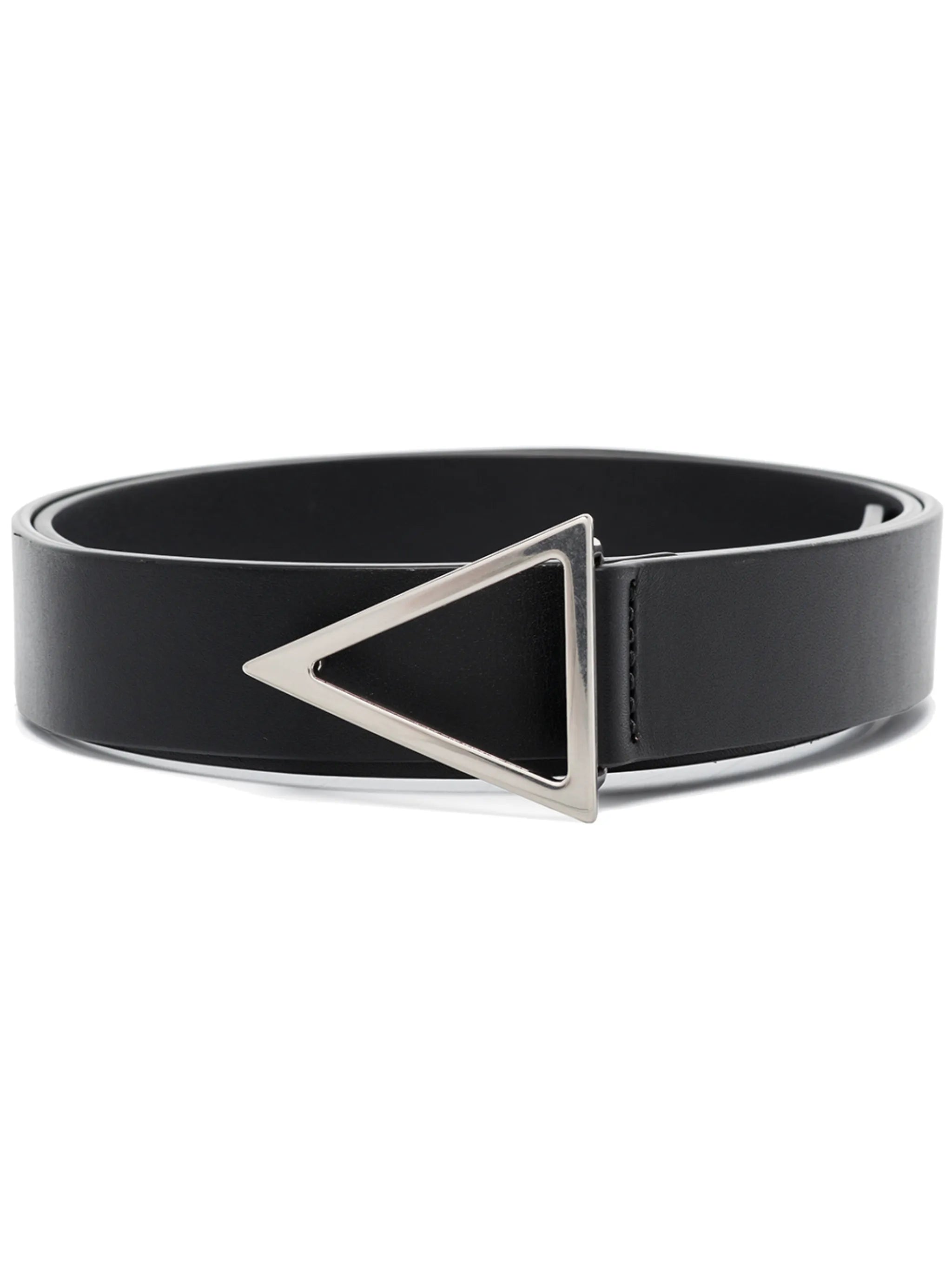 triangle-buckle leather belt