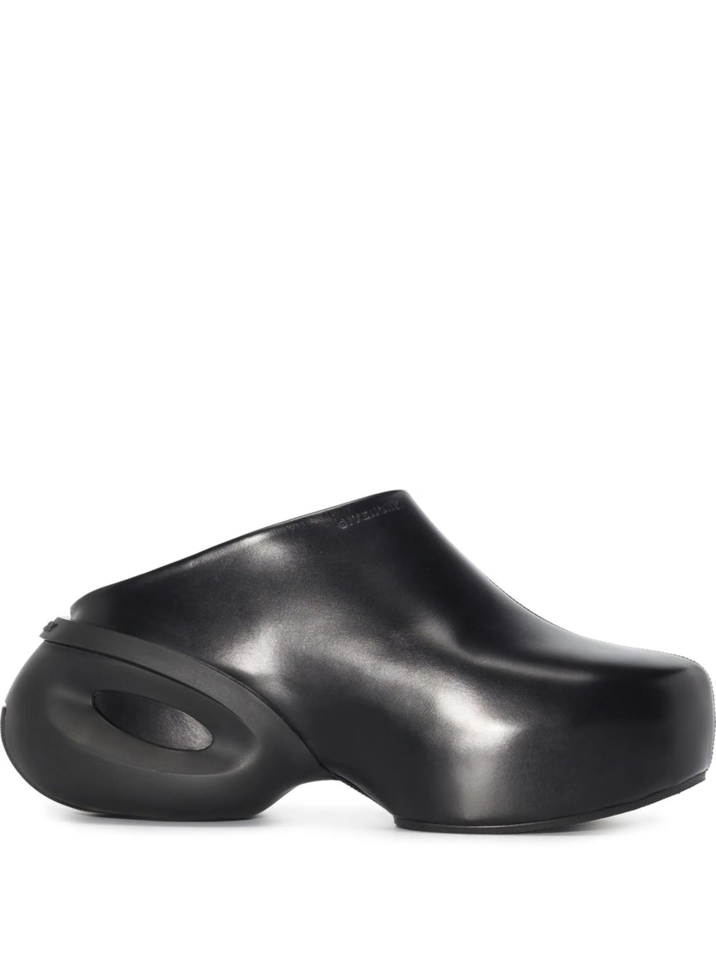 chunky-heel leather clogs
