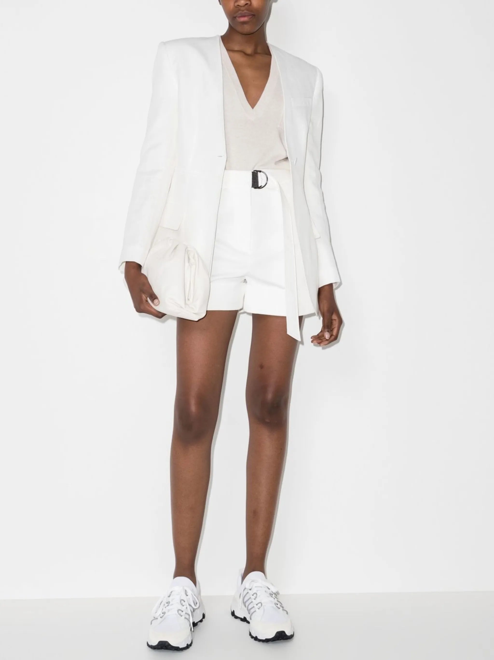 buckled-waist tailored shorts