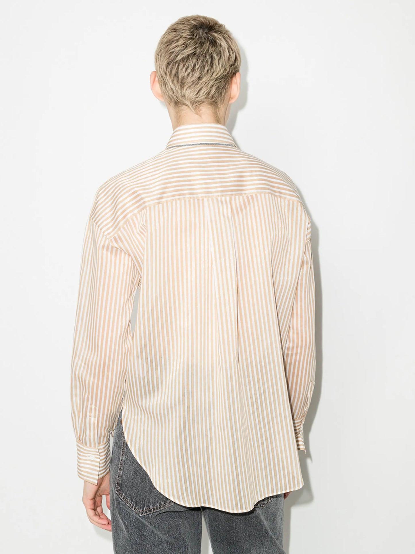 embellished striped shirt
