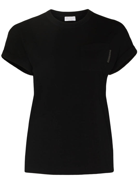 brass-embellished T-shirt
