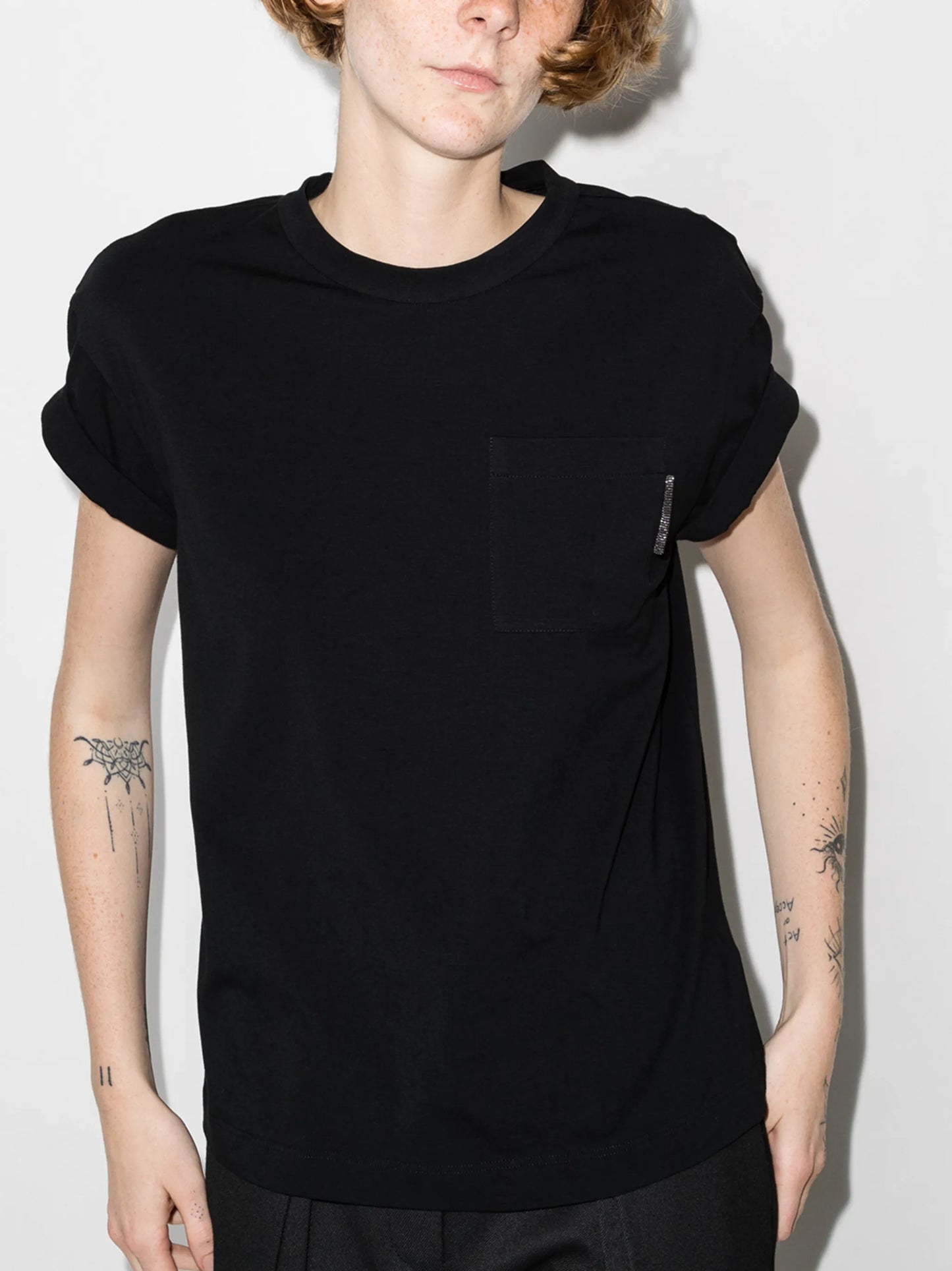 brass-embellished T-shirt