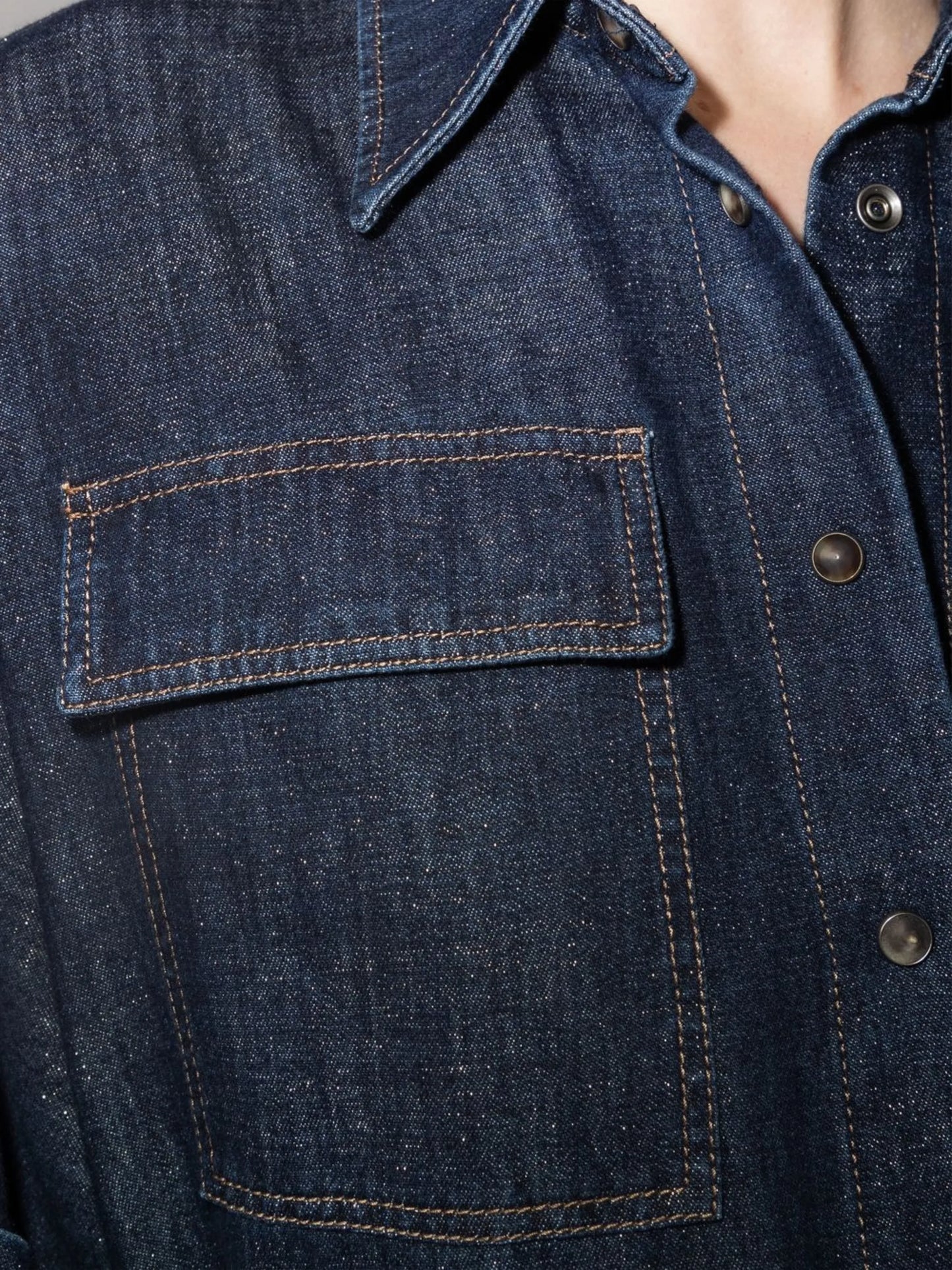 denim midi shirt dress