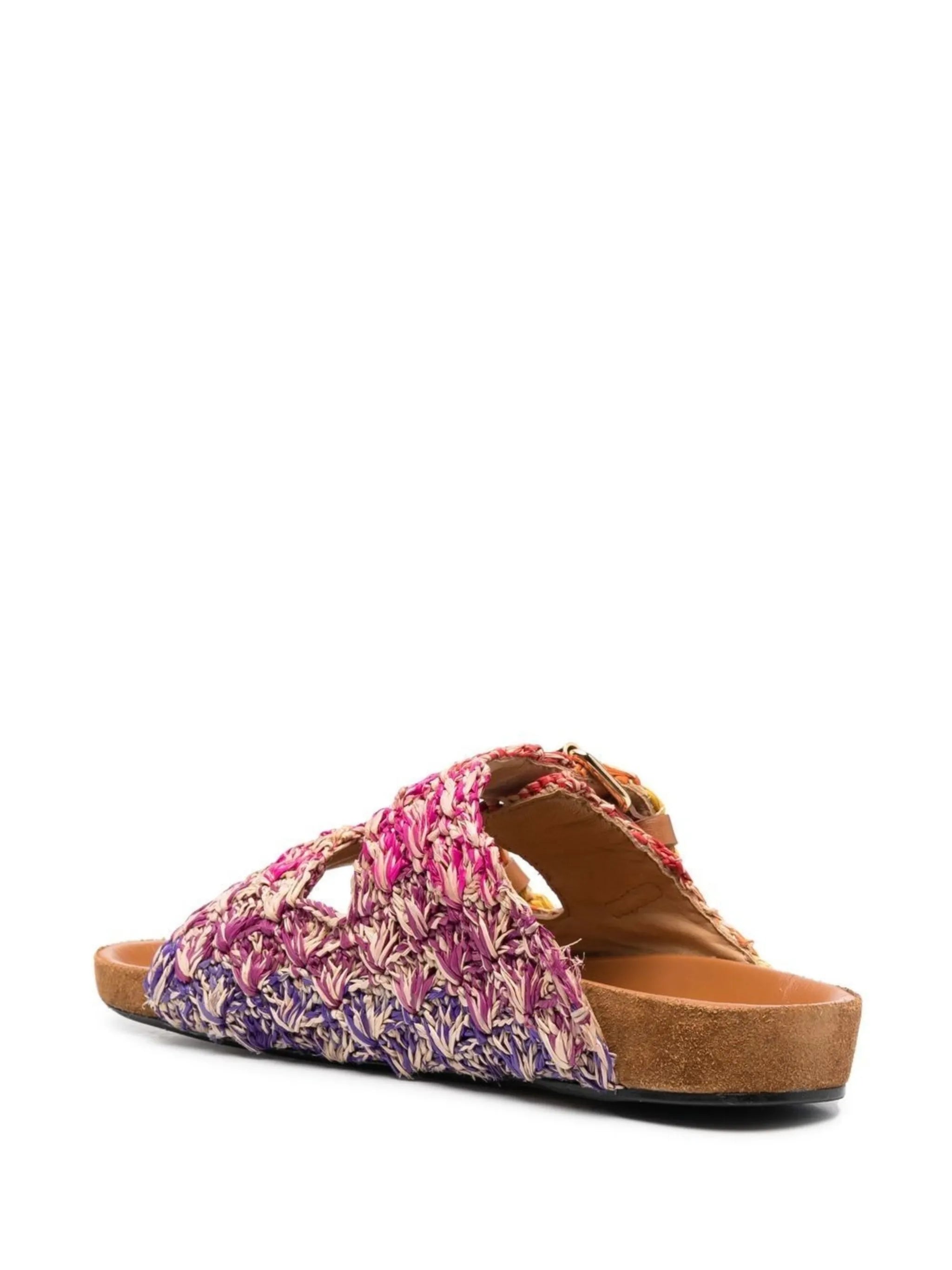 slip-on buckled sandals