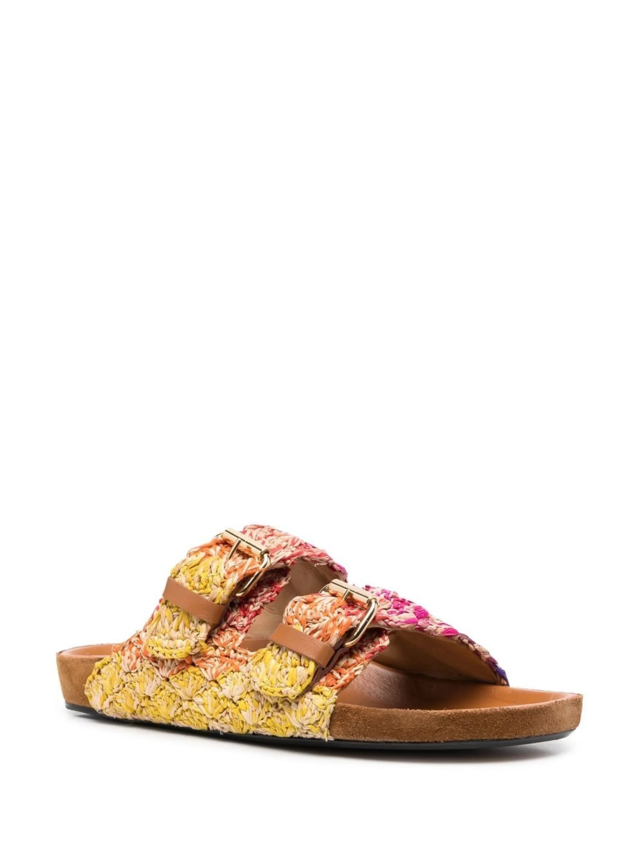 slip-on buckled sandals
