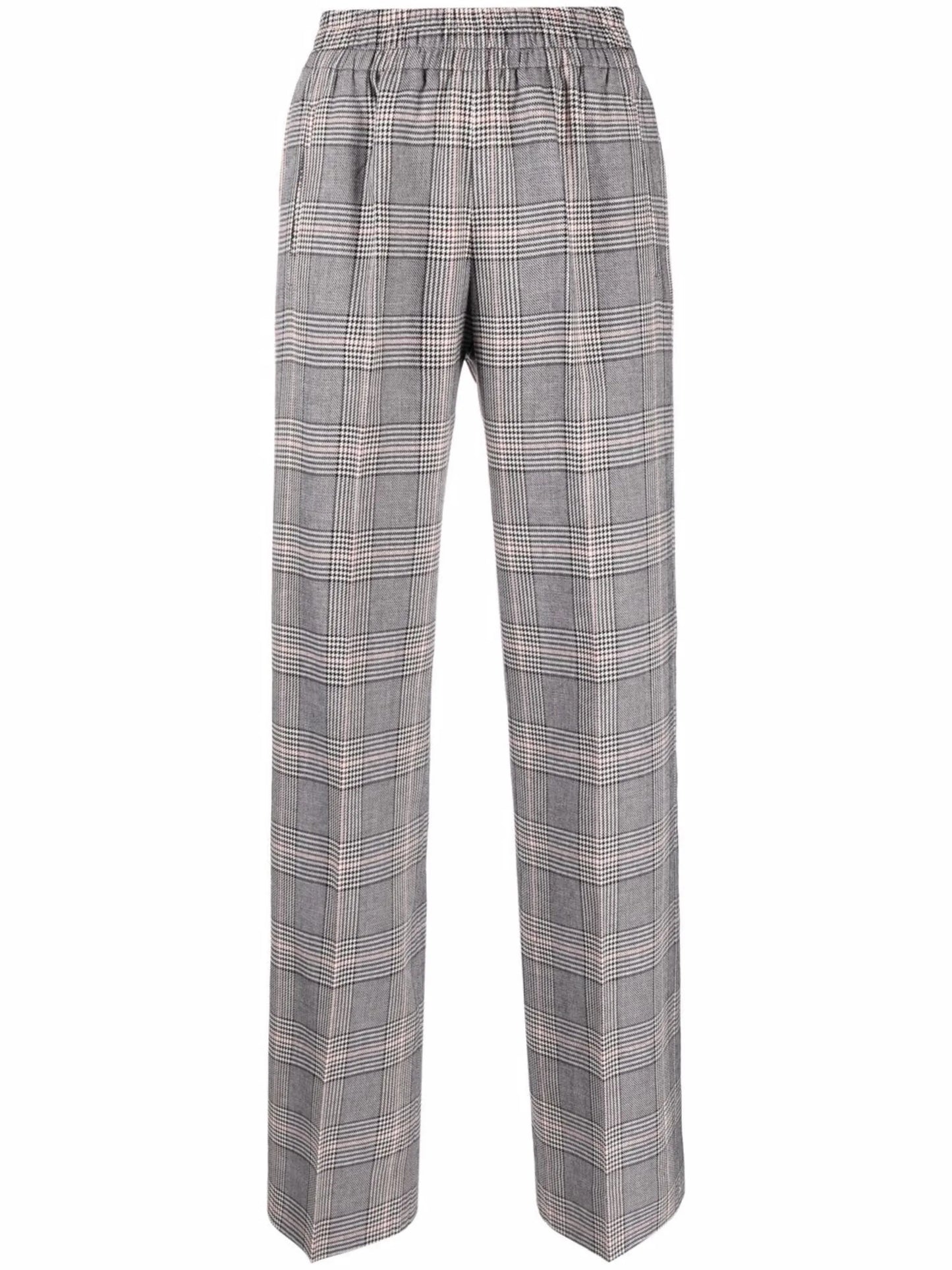 logo-patch check-print trousers