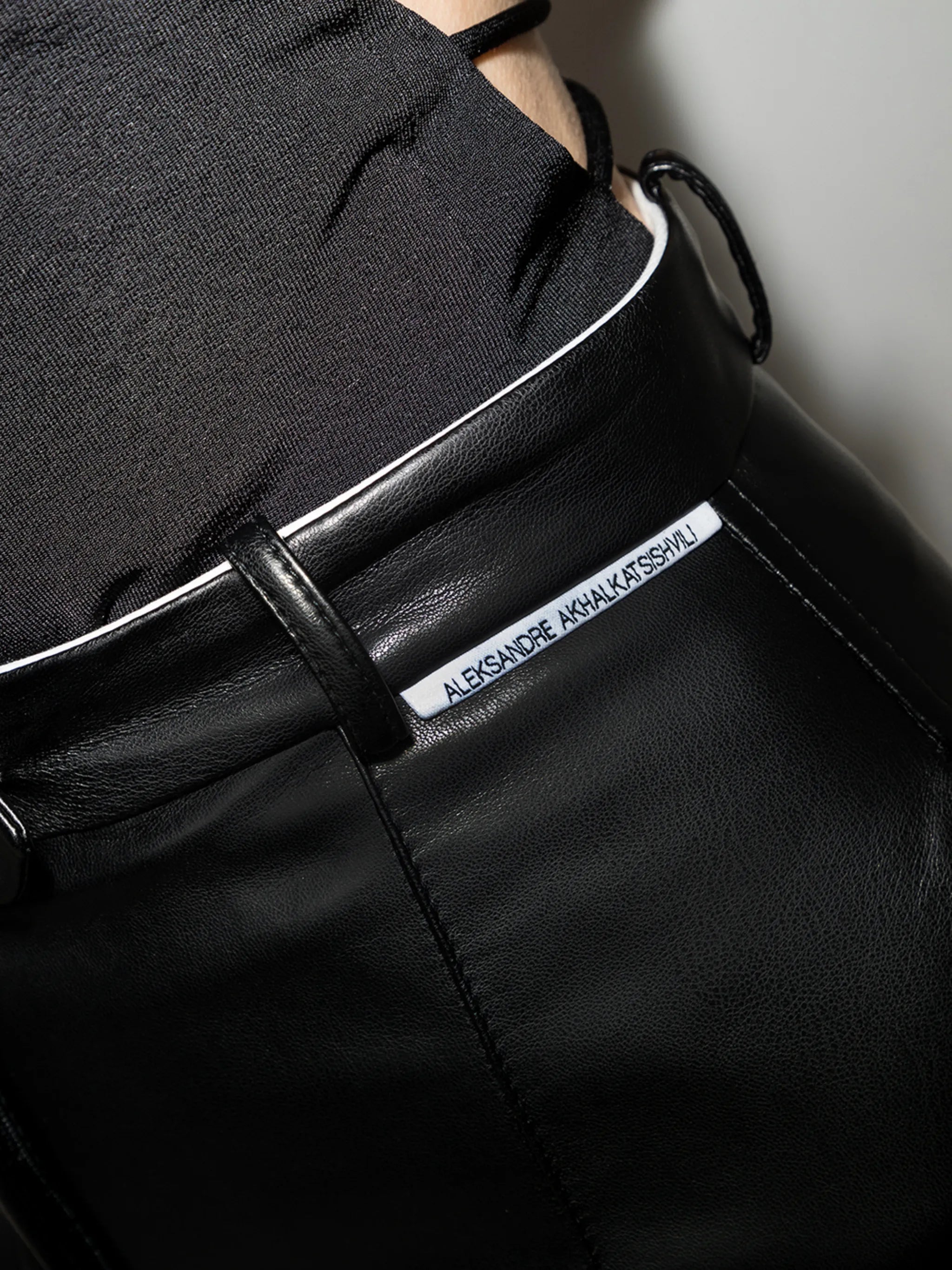 high-waisted straight-leg trousers