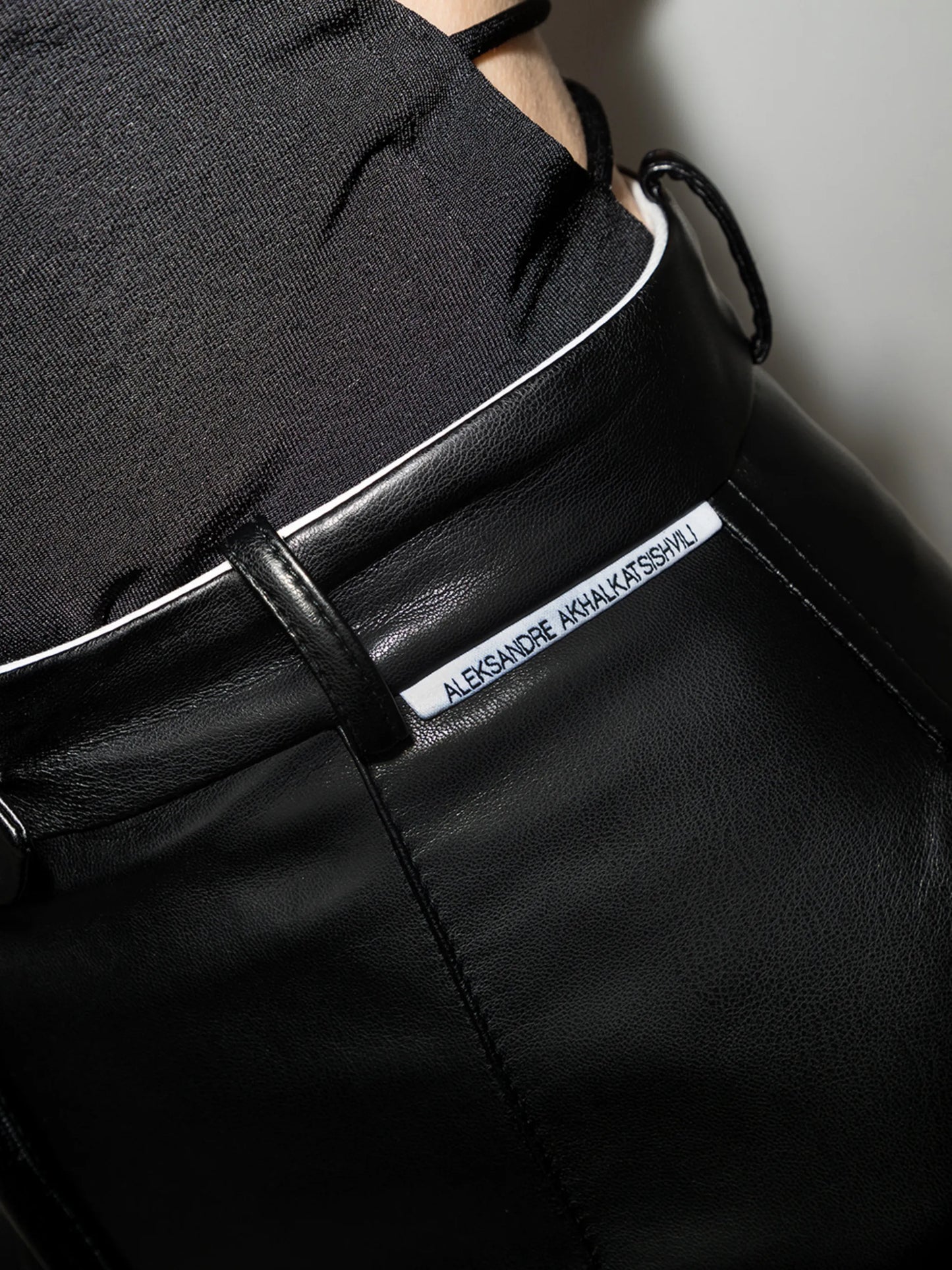 high-waisted straight-leg trousers