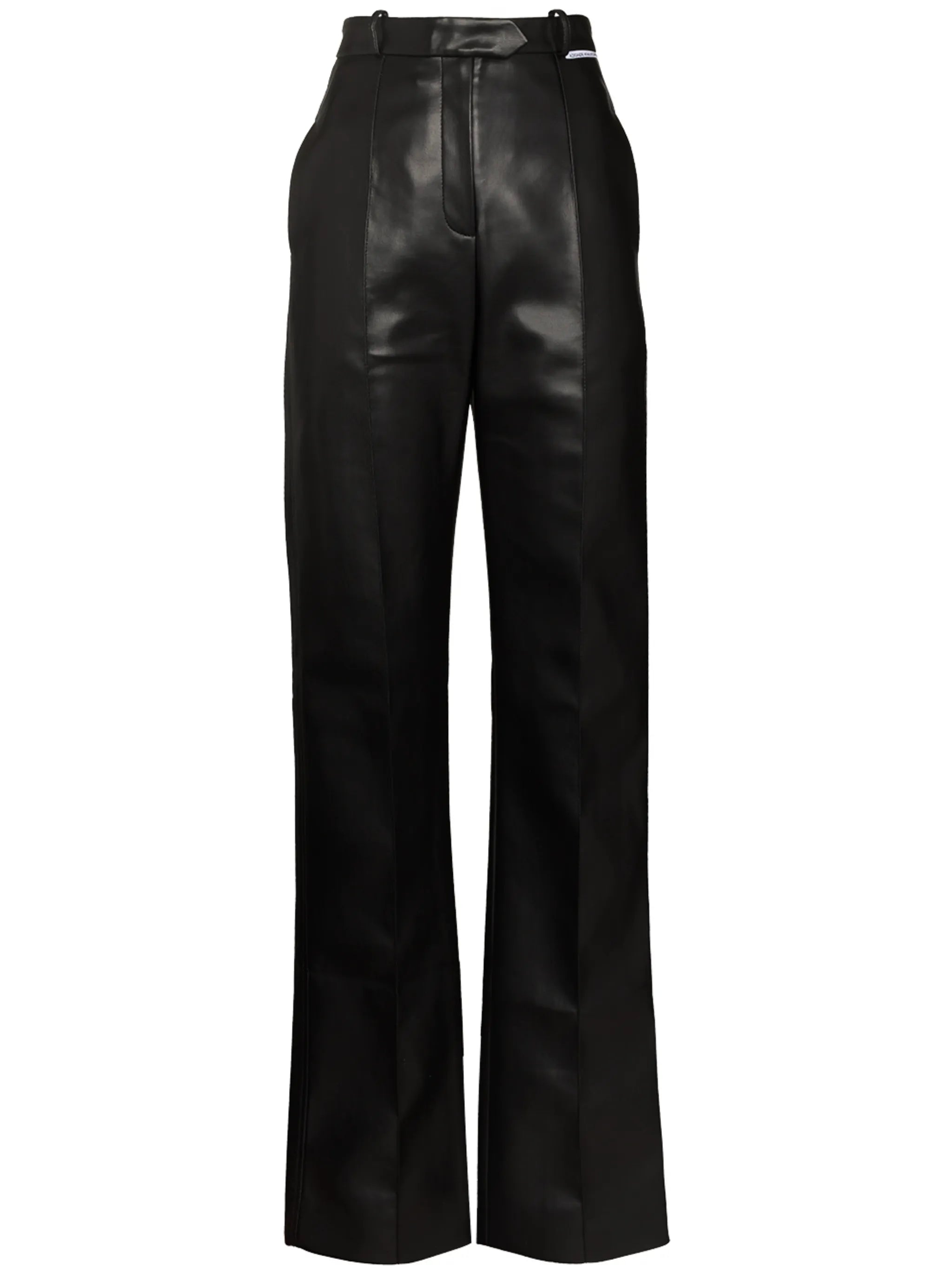 high-waisted straight-leg trousers