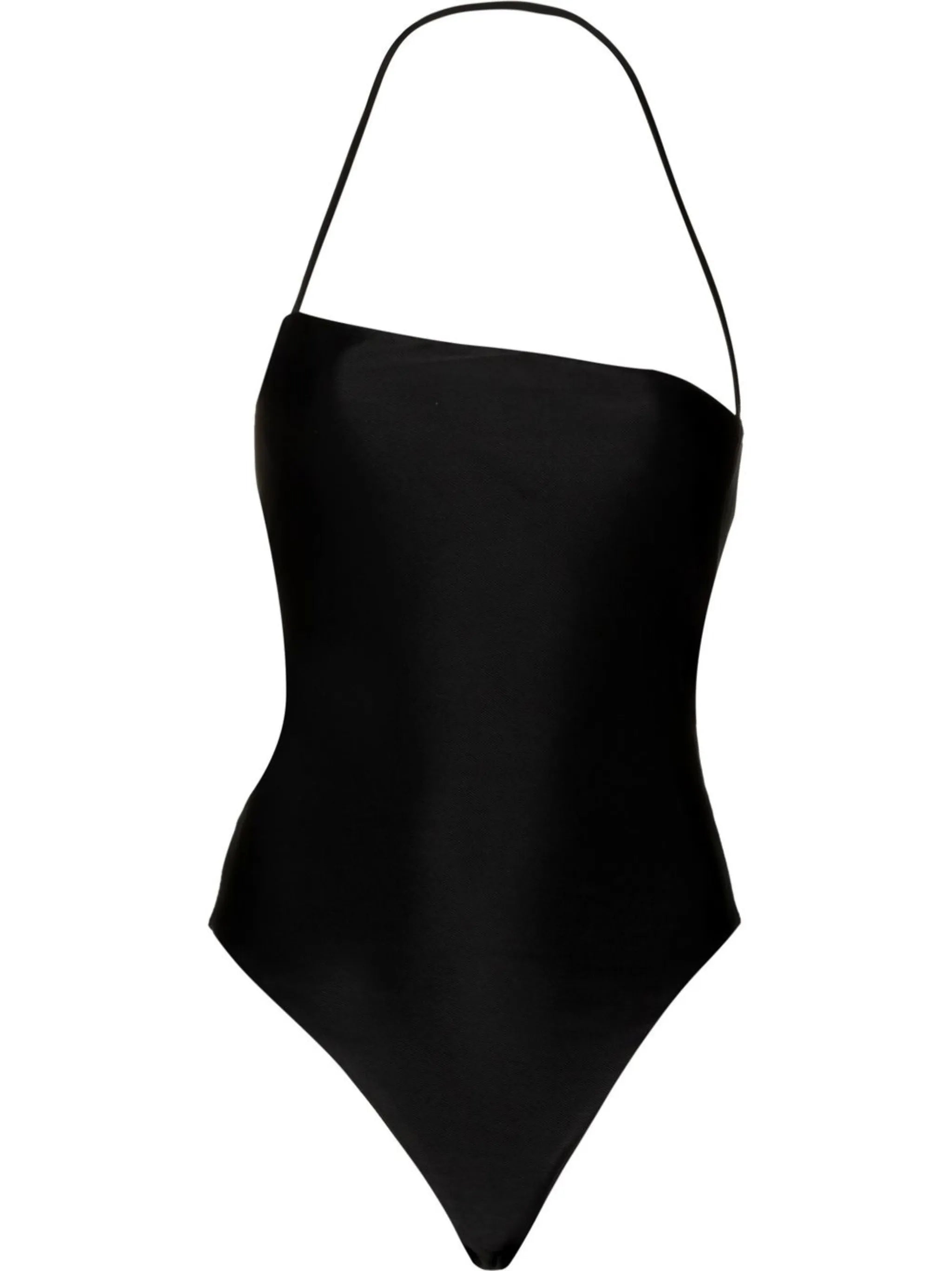 asymmetric neck halterneck bodysuit