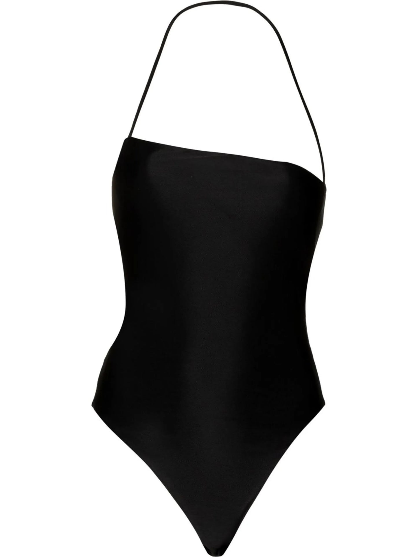 asymmetric neck halterneck bodysuit
