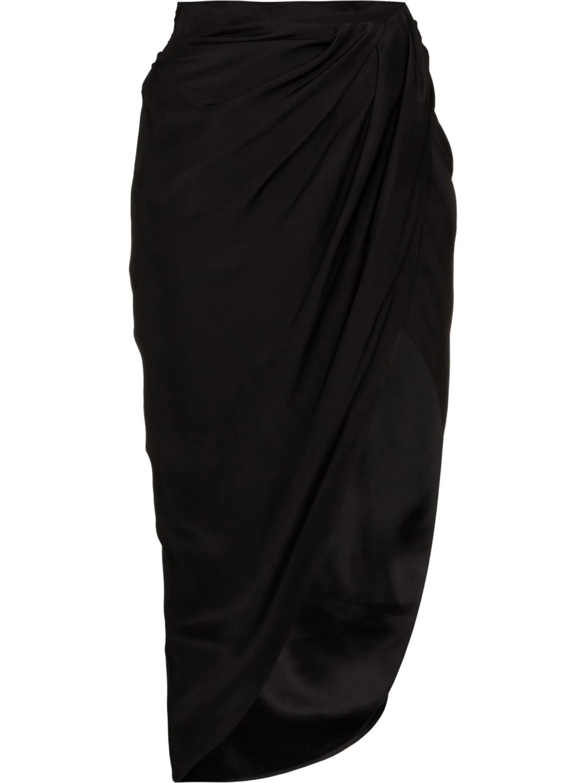 Paita draped asymmetric silk skirt