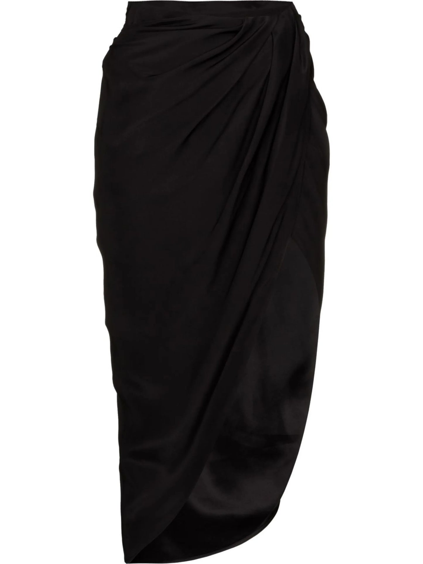 Paita draped asymmetric silk skirt