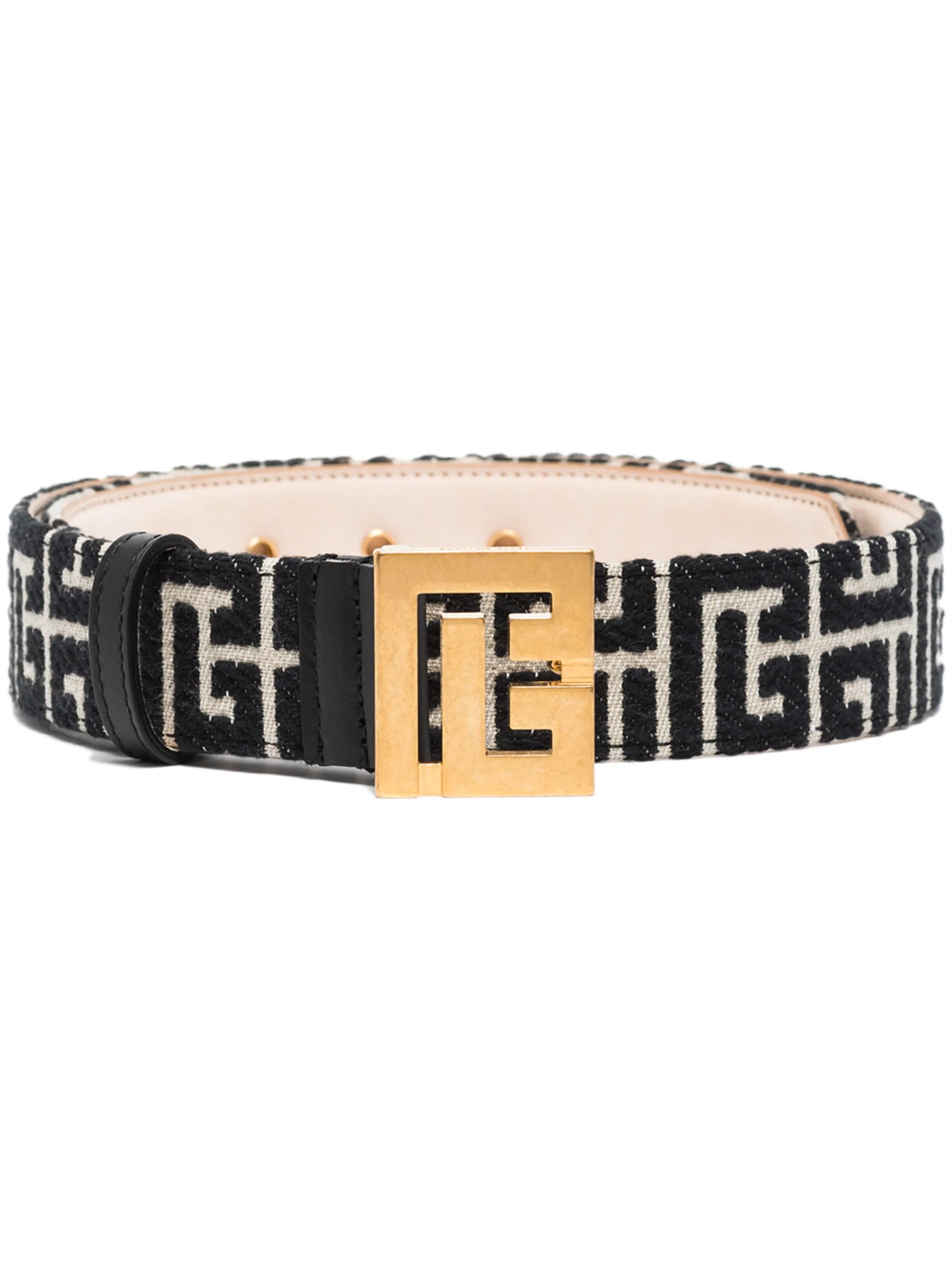 monogram jacquard logo-buckle belt