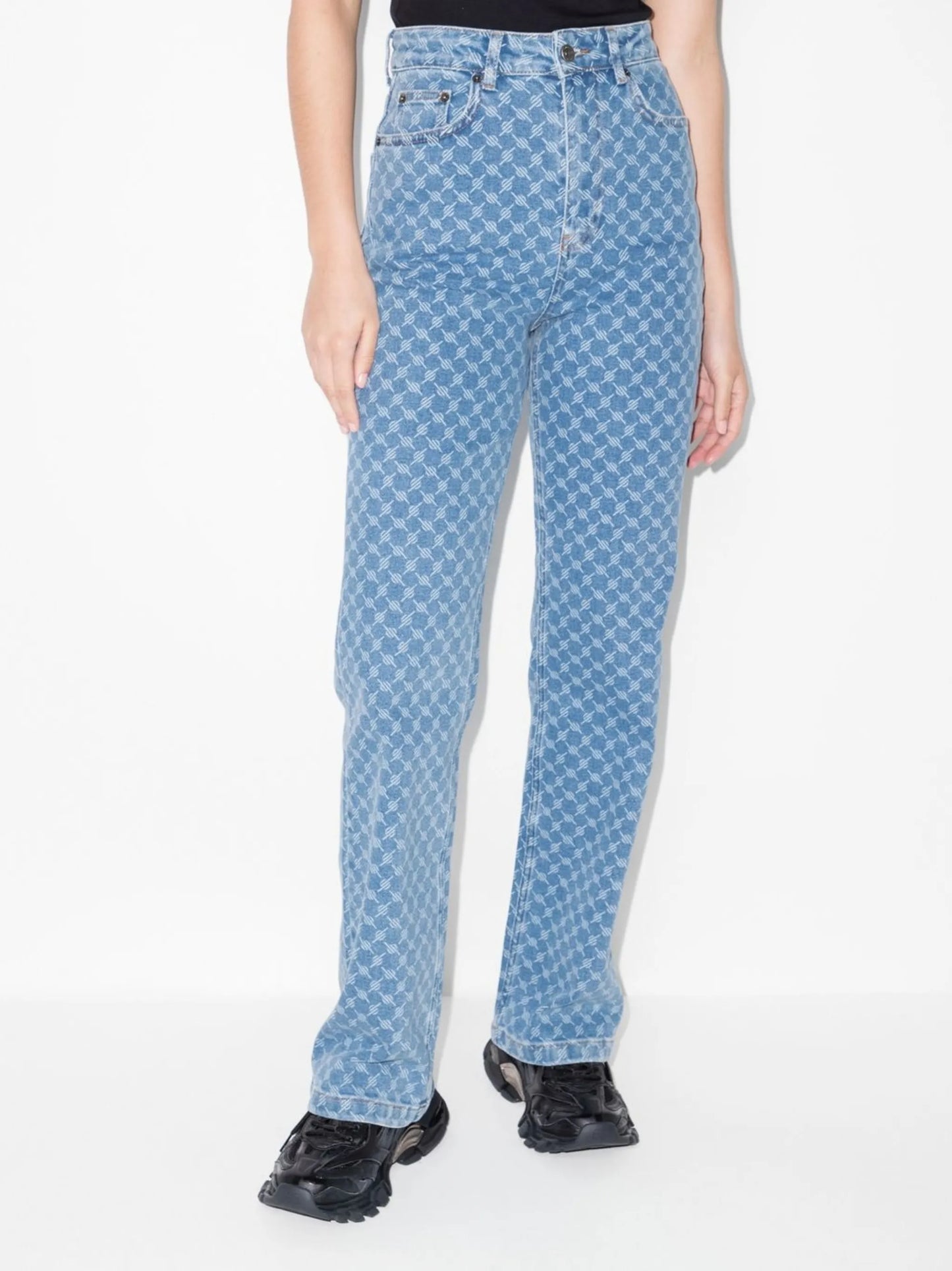 Mel monogram straight-leg jeans