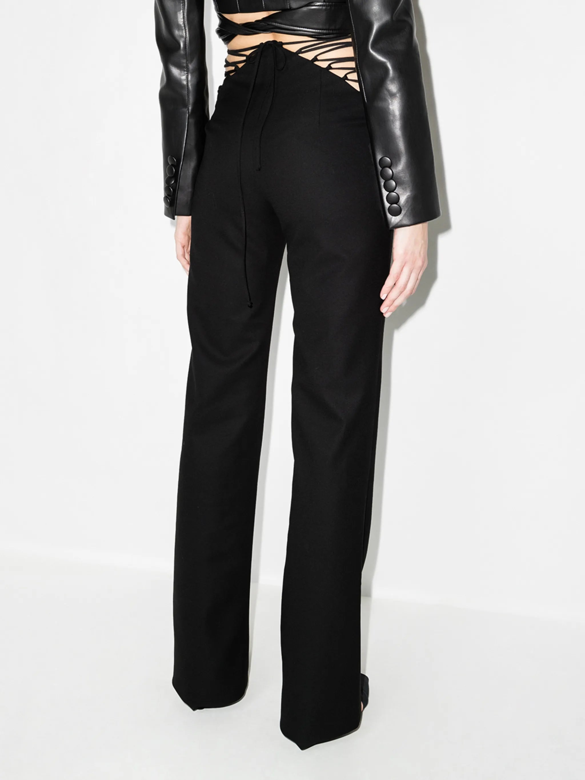 lace-up tailored trousers