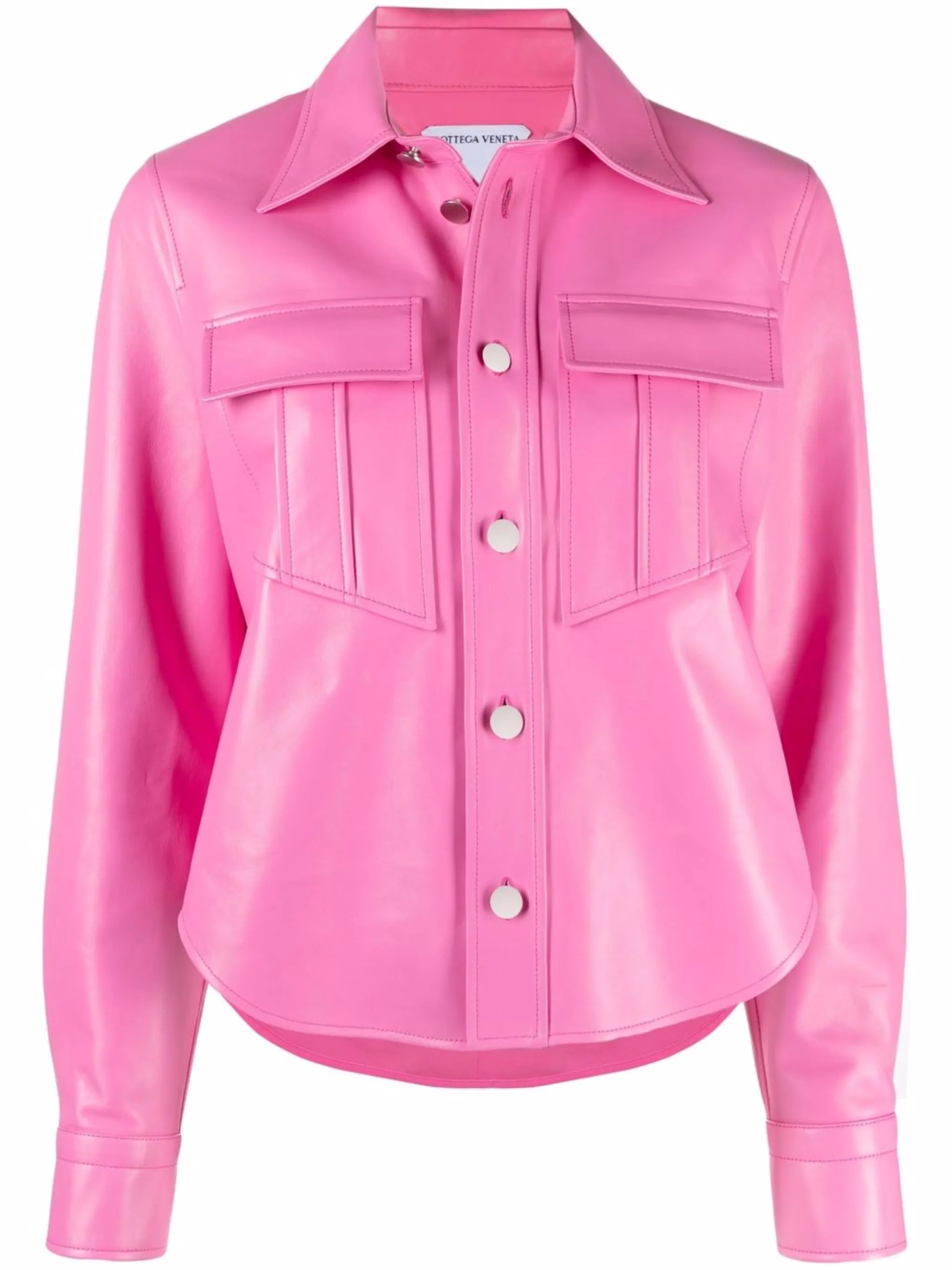 leather button-up shirt