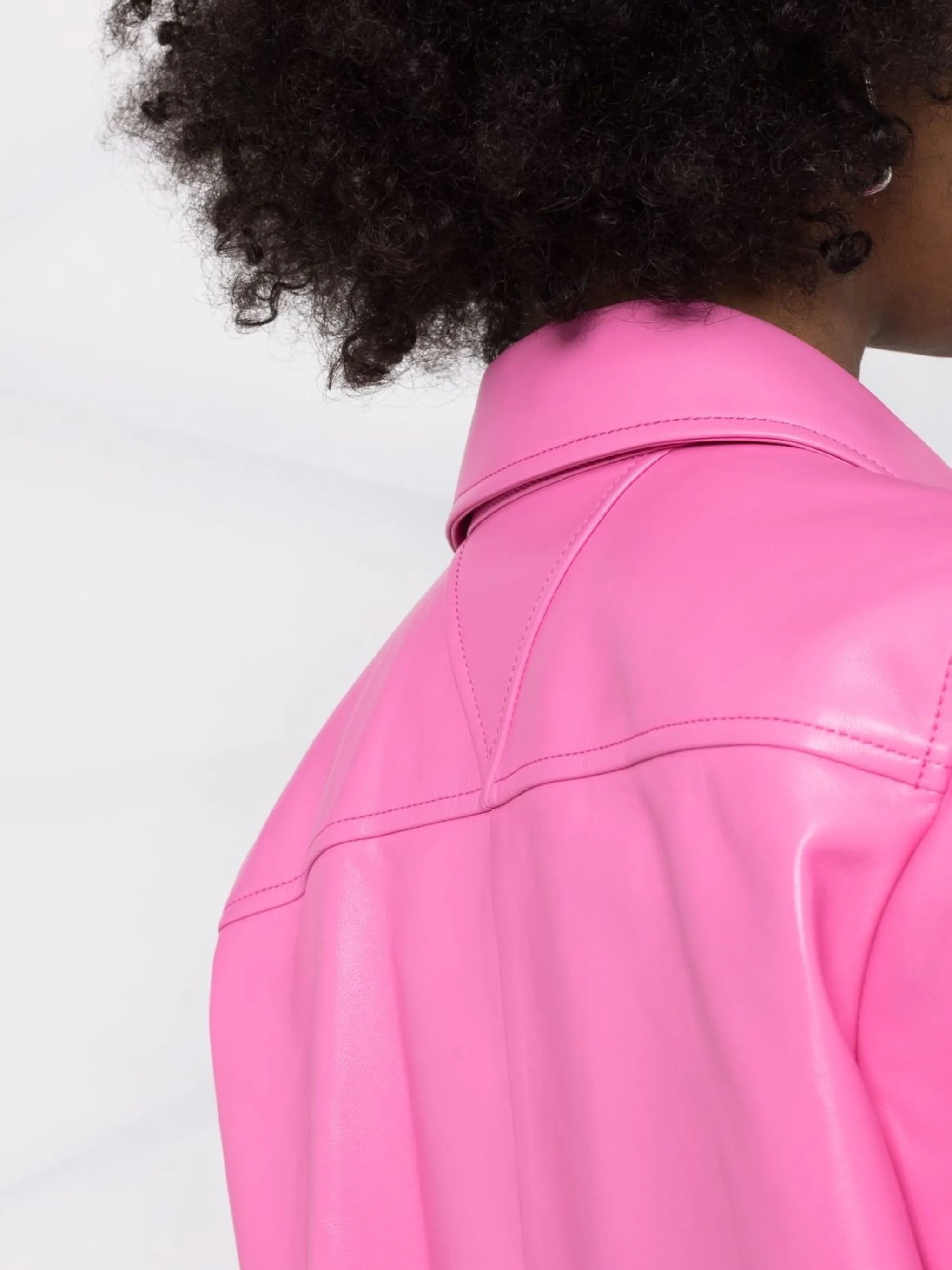 leather button-up shirt