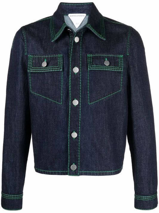 contrast-stitch denim jacket