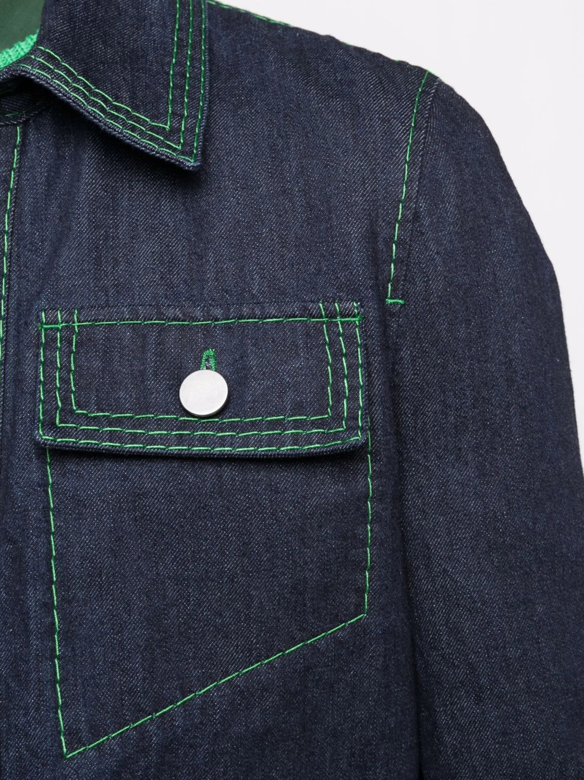 contrast-stitch denim jacket