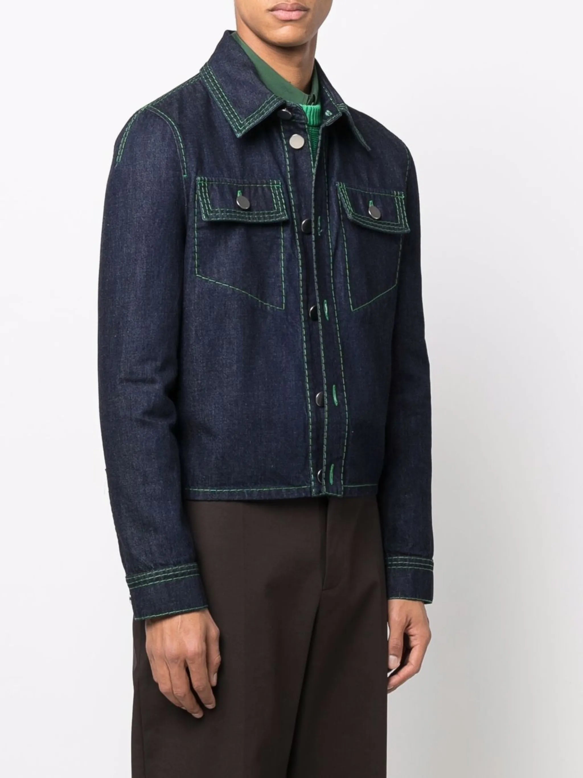 contrast-stitch denim jacket