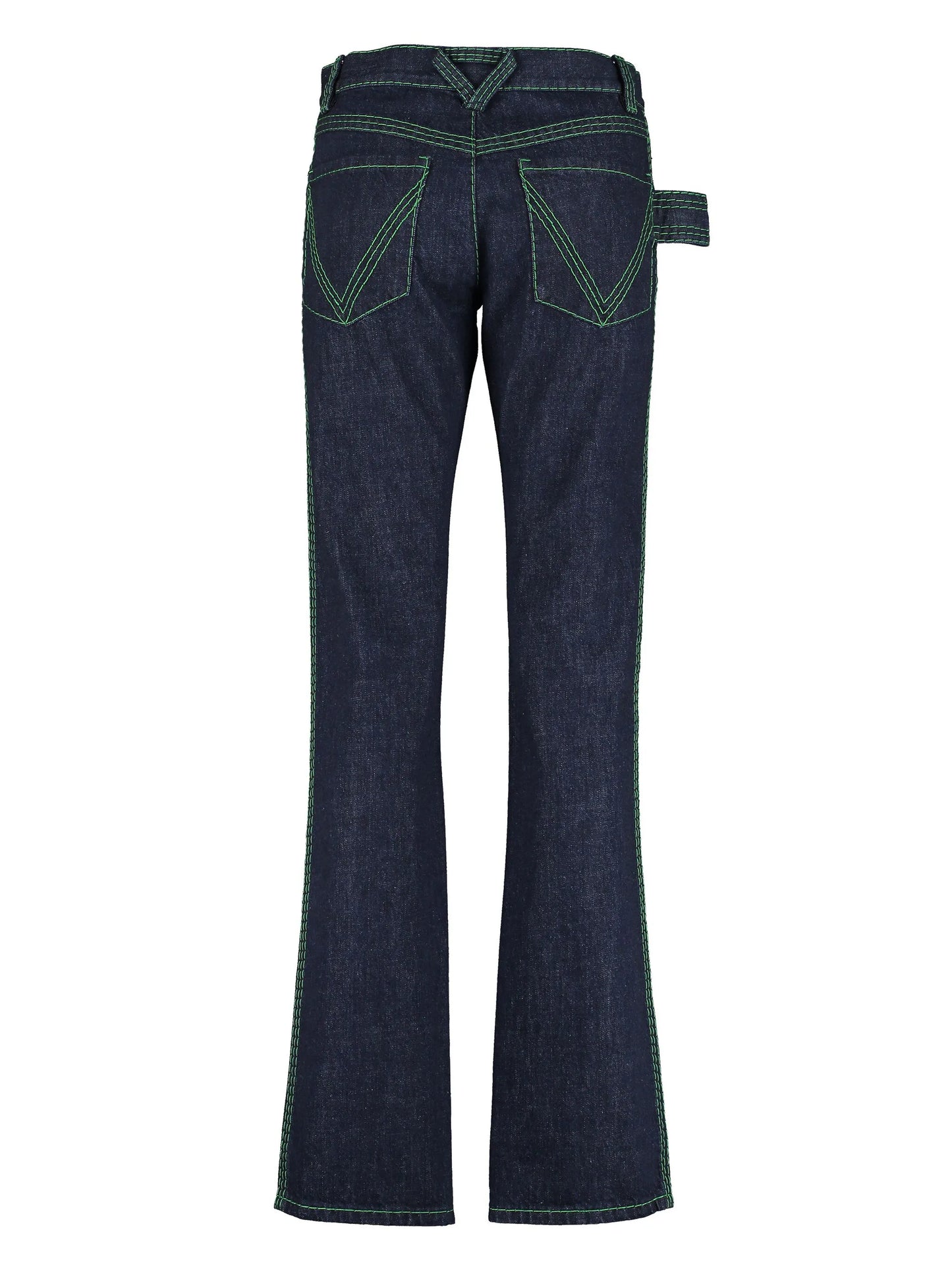 contrast-stitching straight-leg jeans