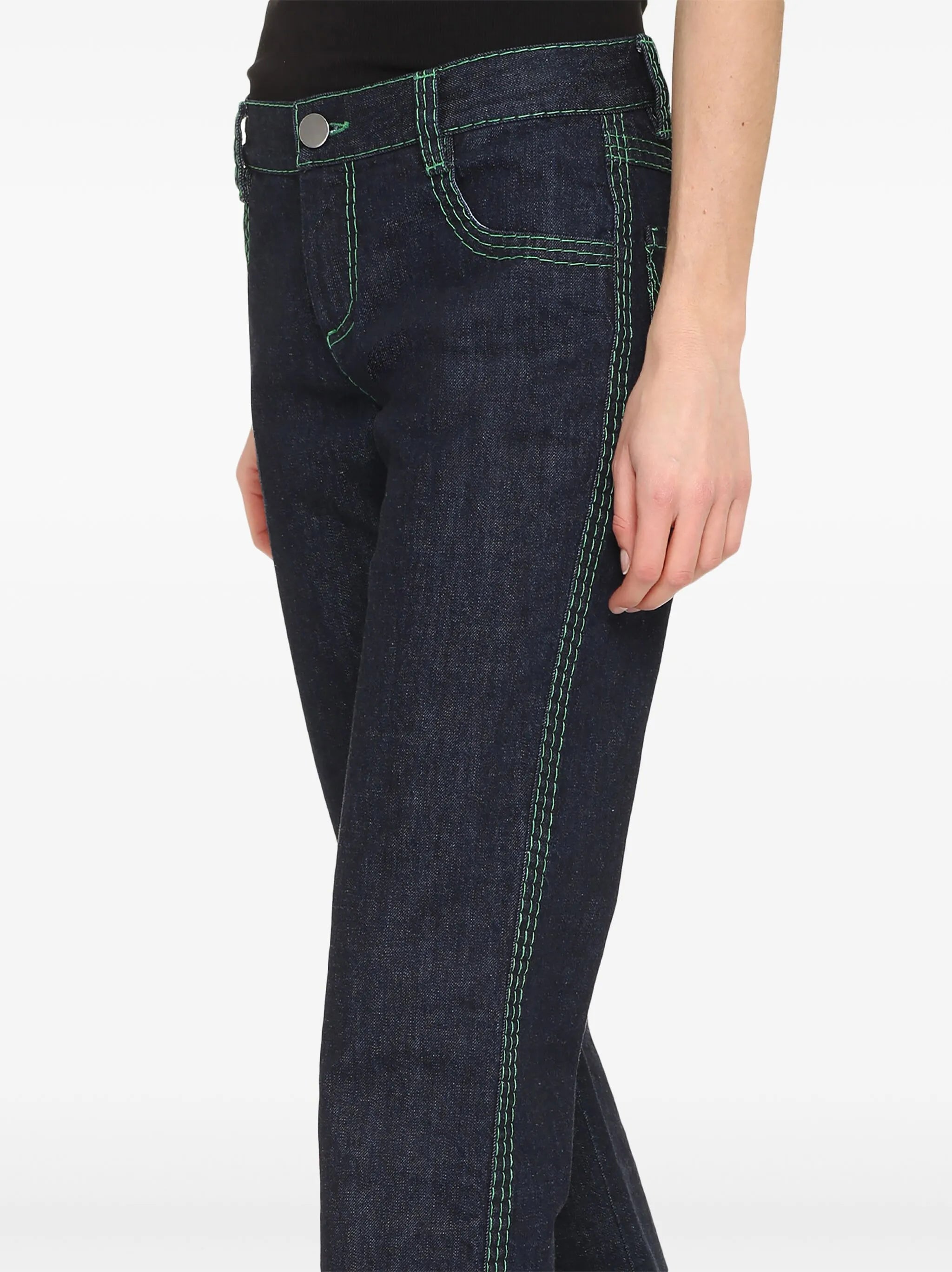 contrast-stitching straight-leg jeans