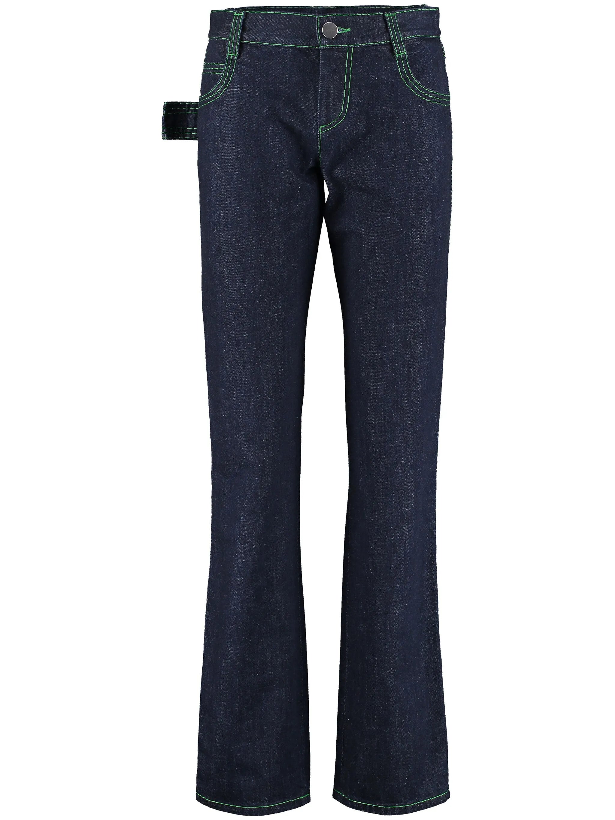 contrast-stitching straight-leg jeans