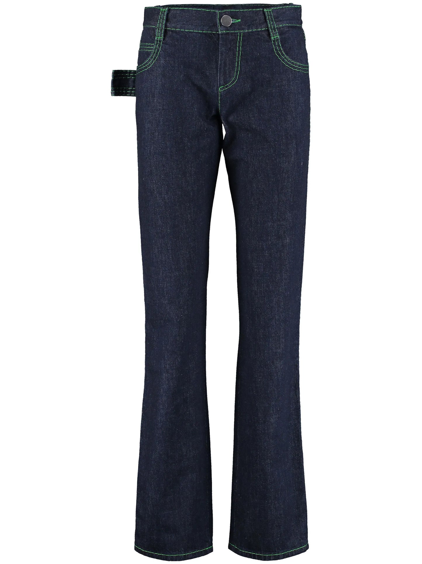 contrast-stitching straight-leg jeans