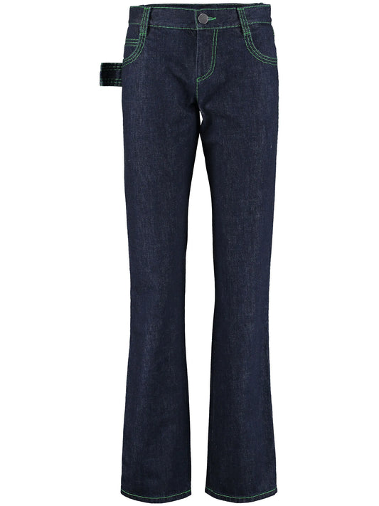 contrast-stitching straight-leg jeans
