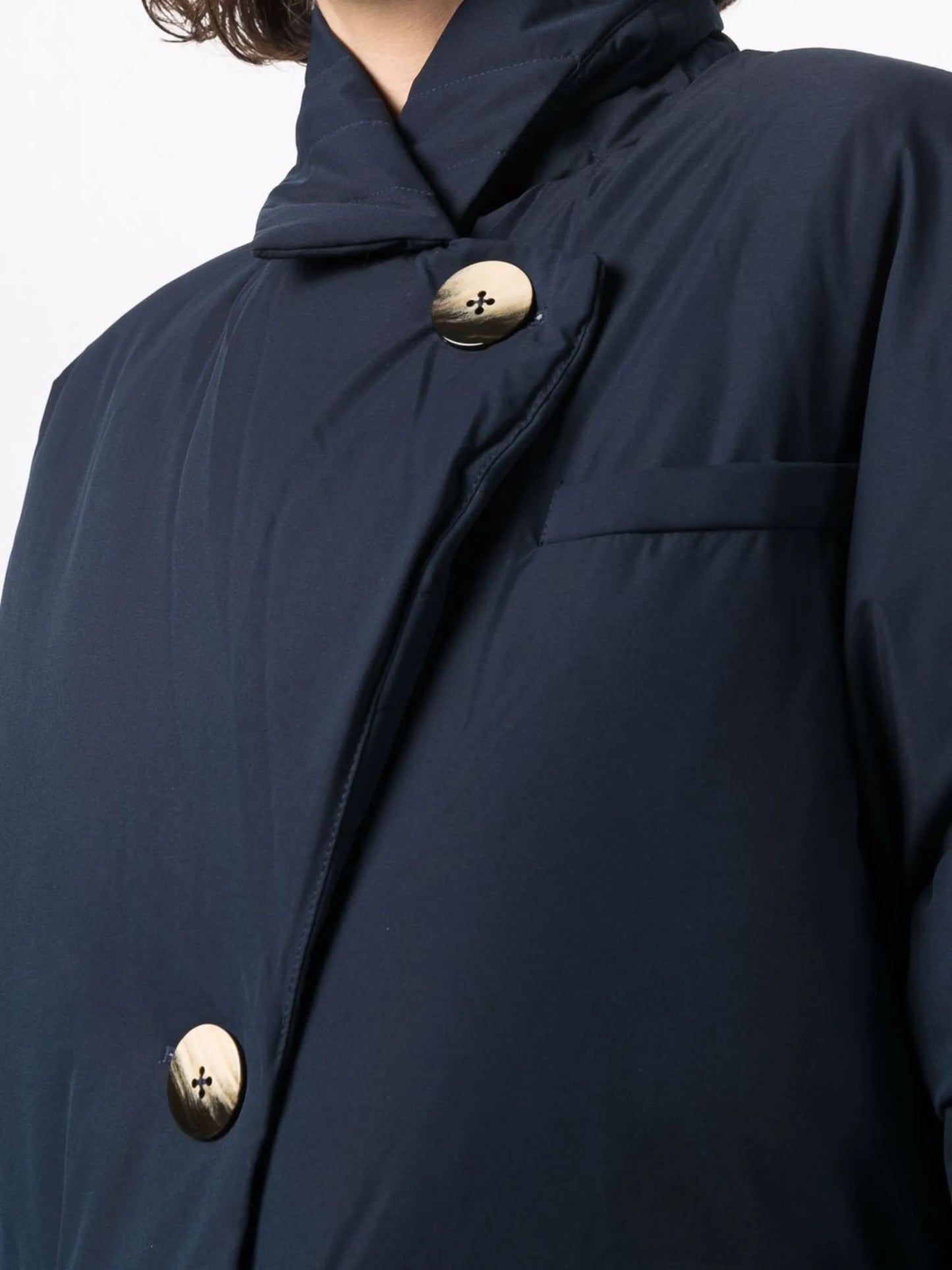 padded scarf-detail coat