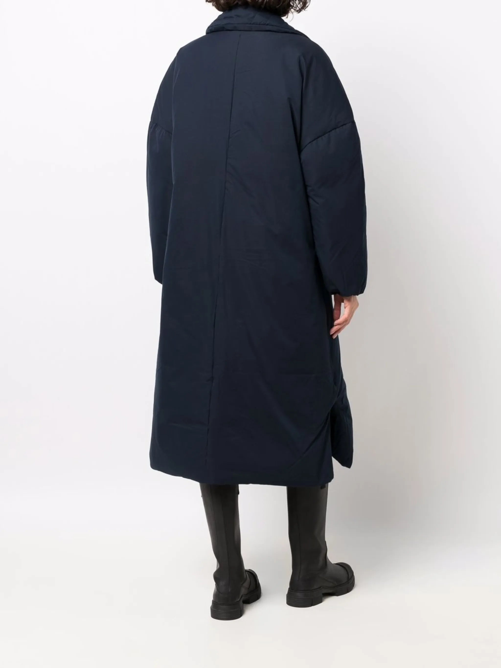 padded scarf-detail coat