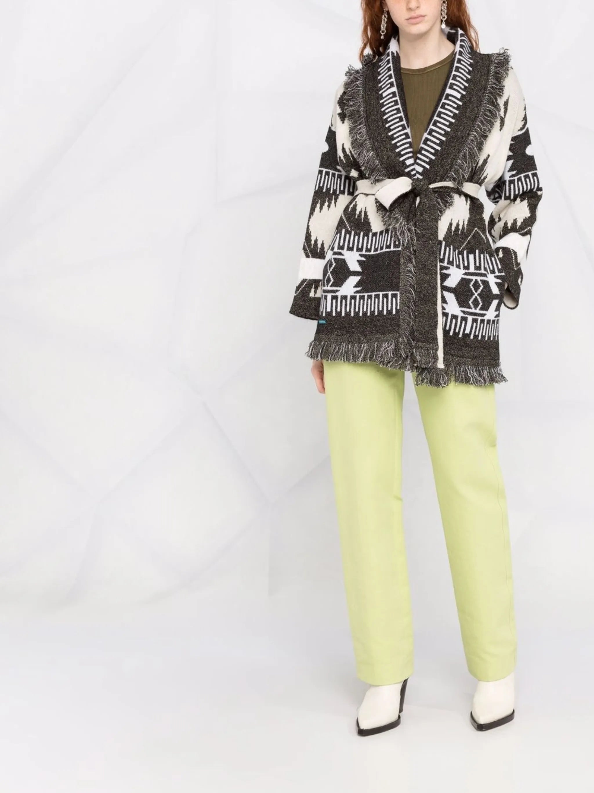 Icon frayed jacquard cardigan