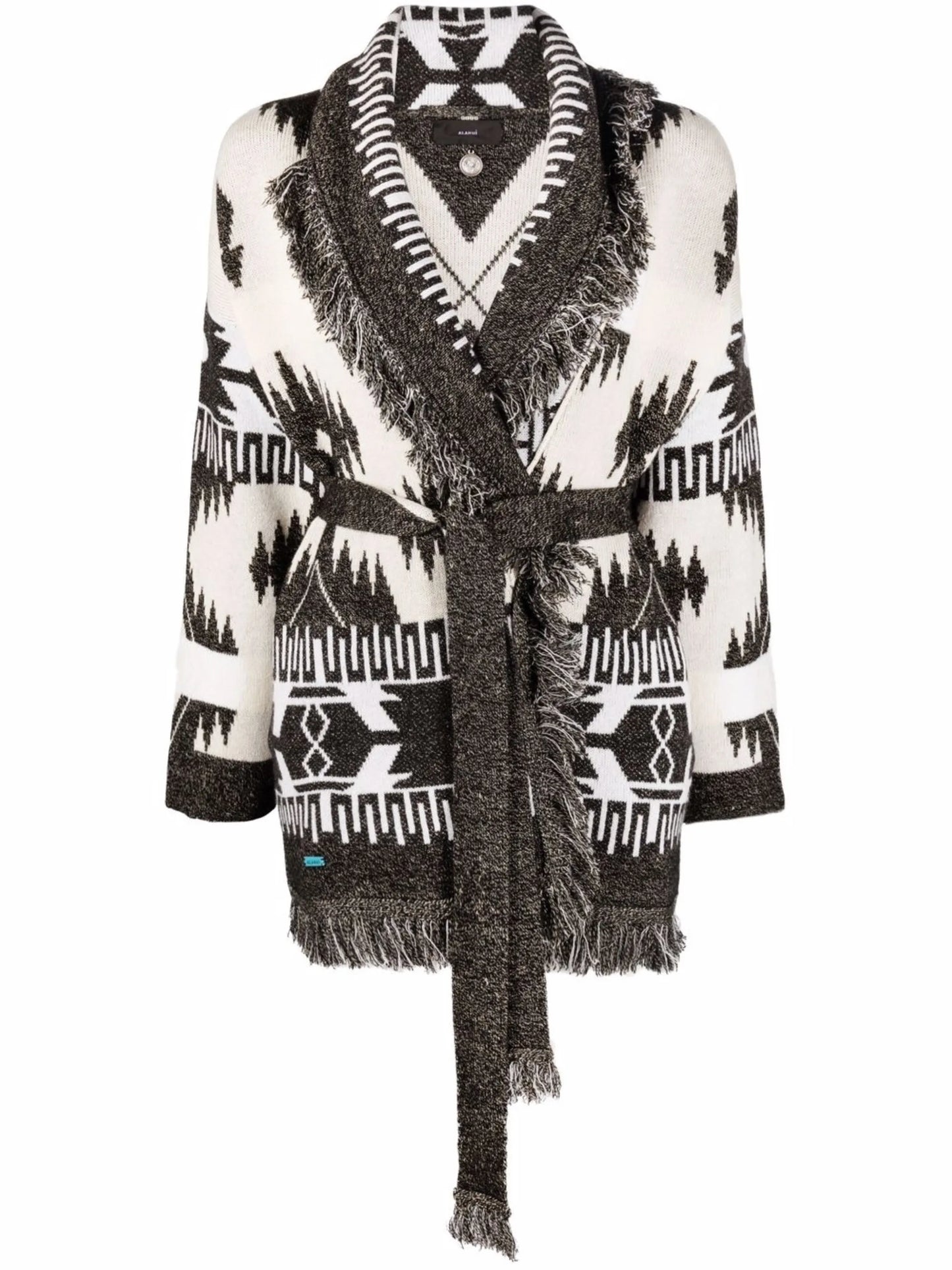 Icon frayed jacquard cardigan