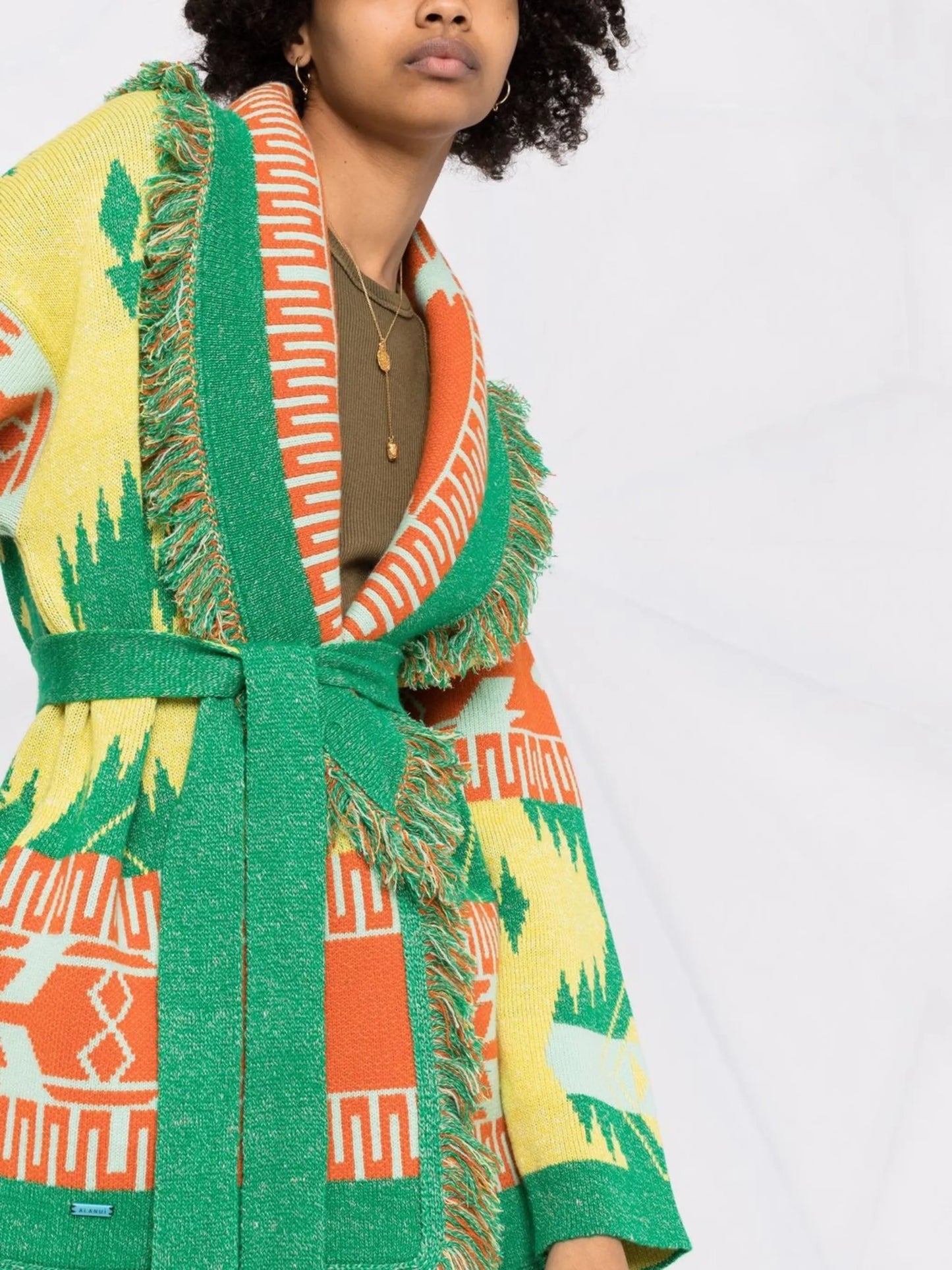 Icon knitted belted cardigan