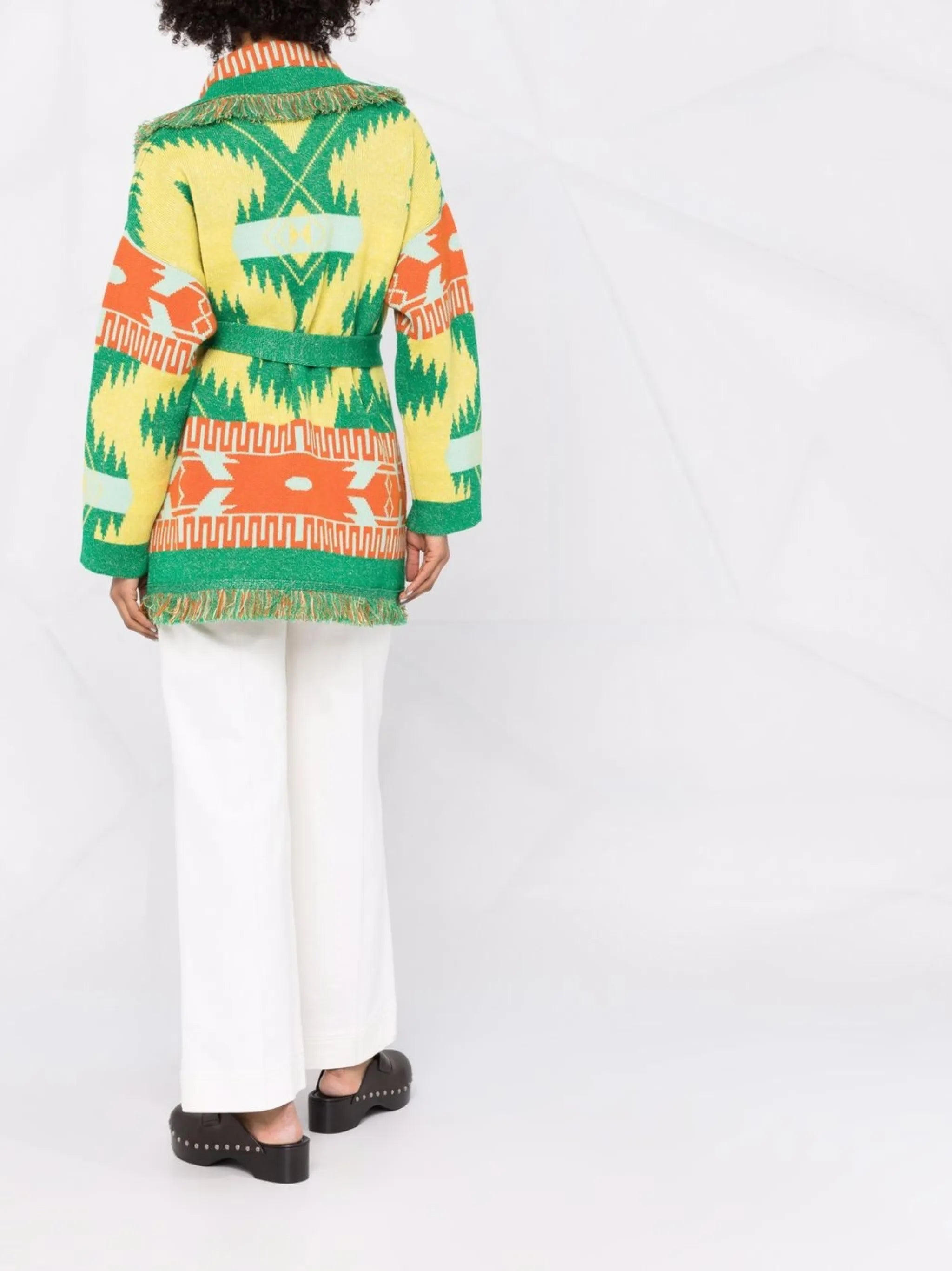 Icon knitted belted cardigan