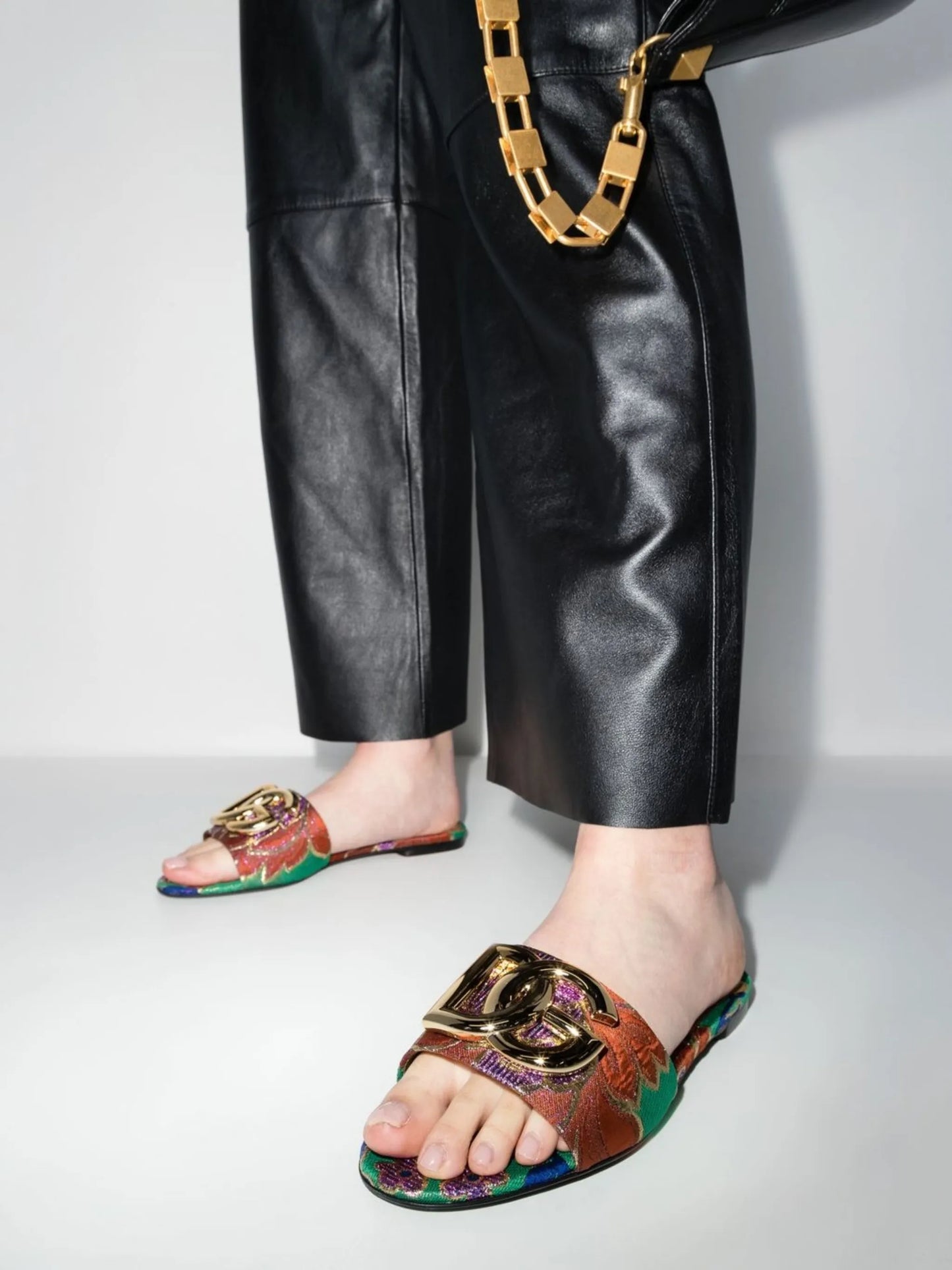 brocade open toe sandals