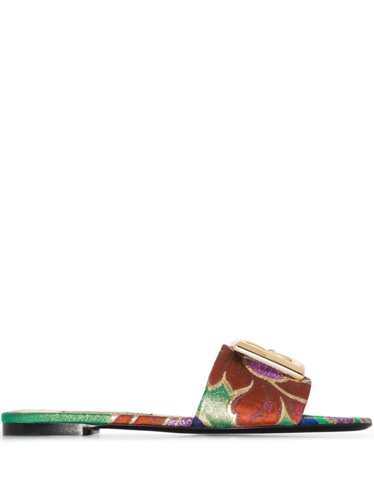 brocade open toe sandals