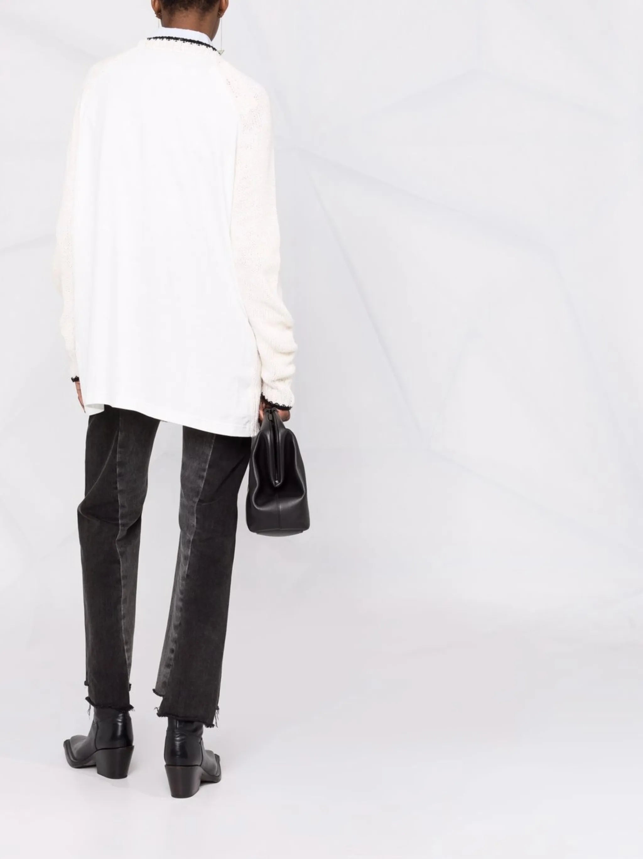 oversized logo-intarsia jumper