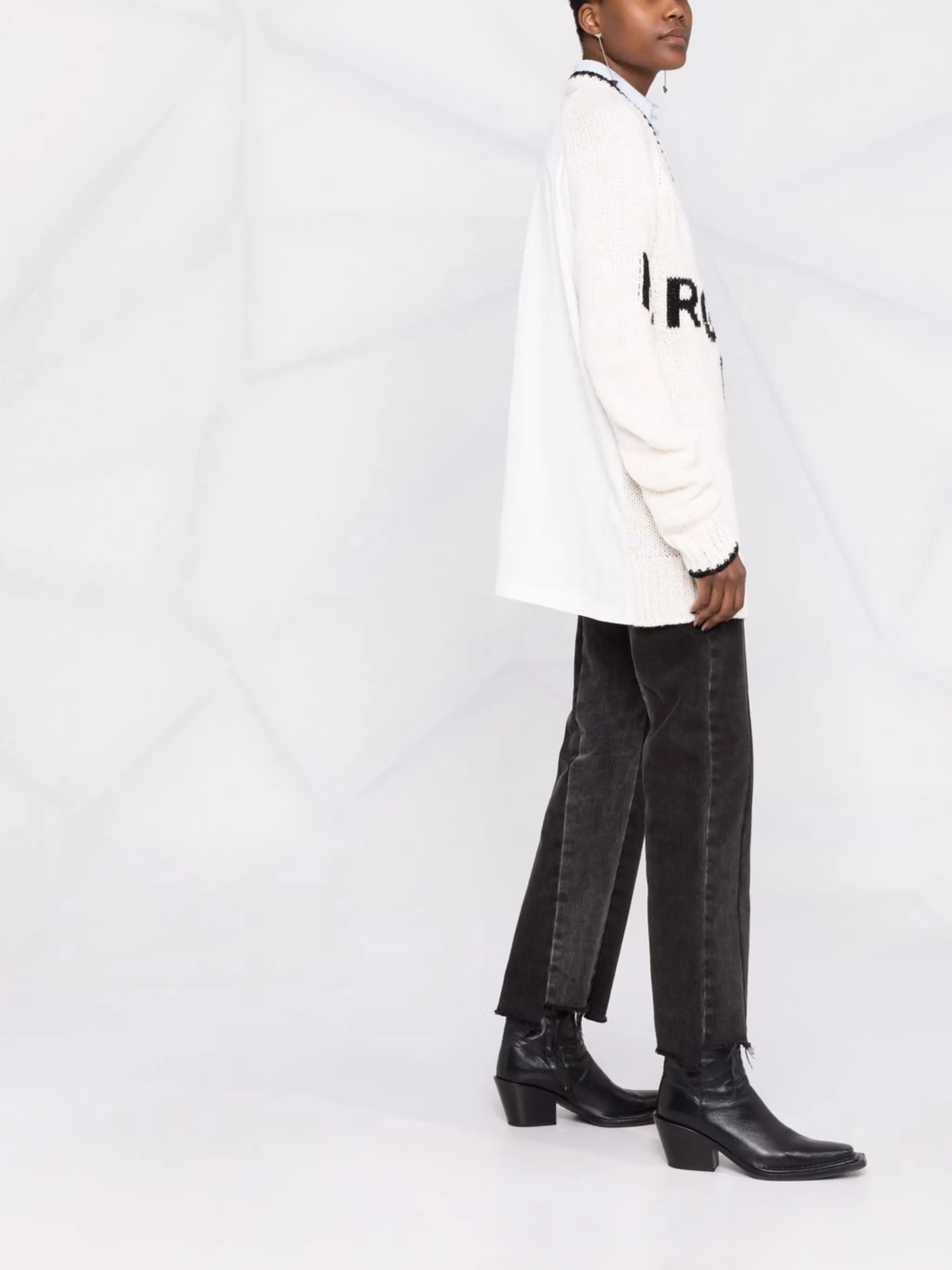 oversized logo-intarsia jumper