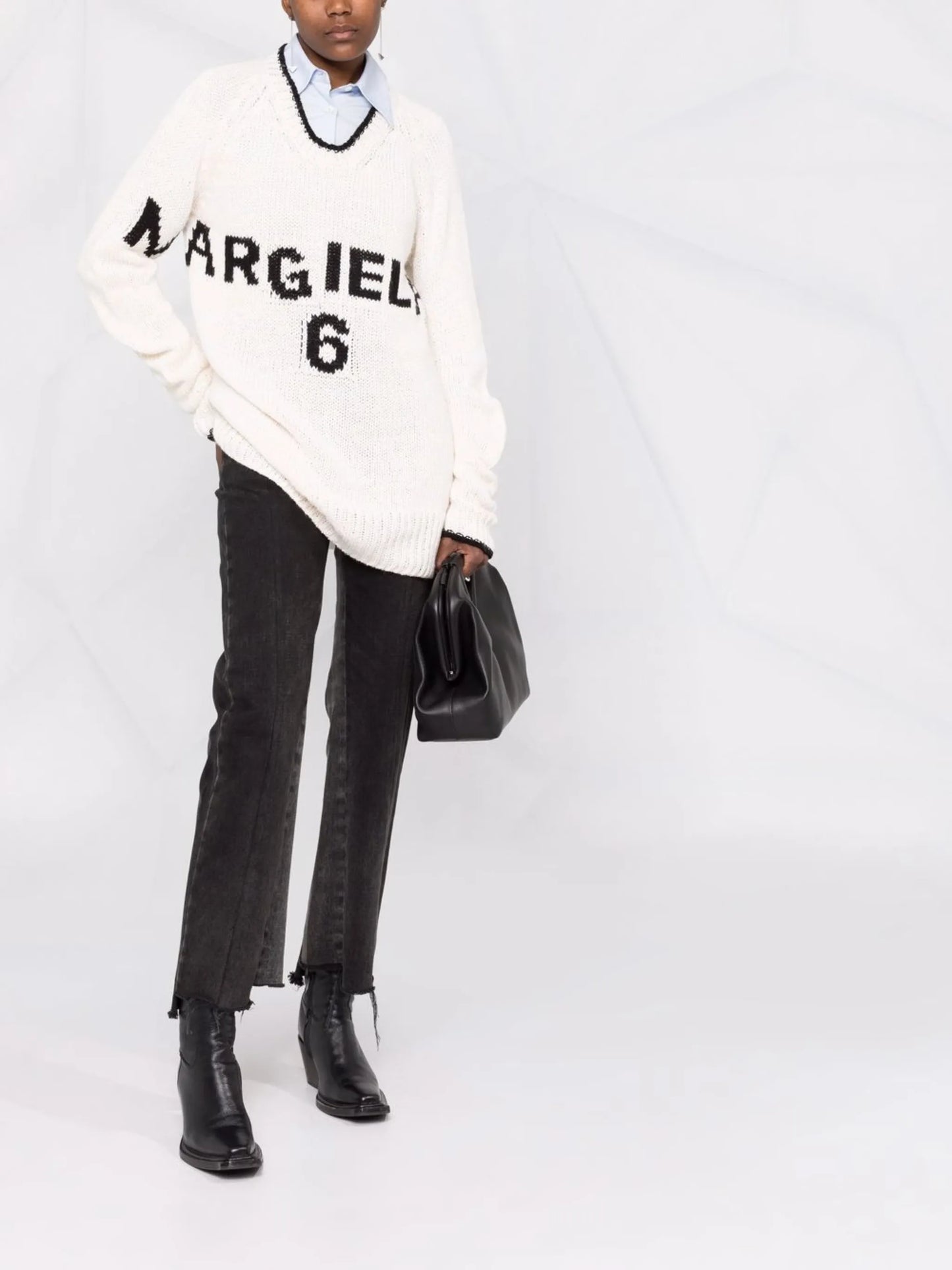 oversized logo-intarsia jumper